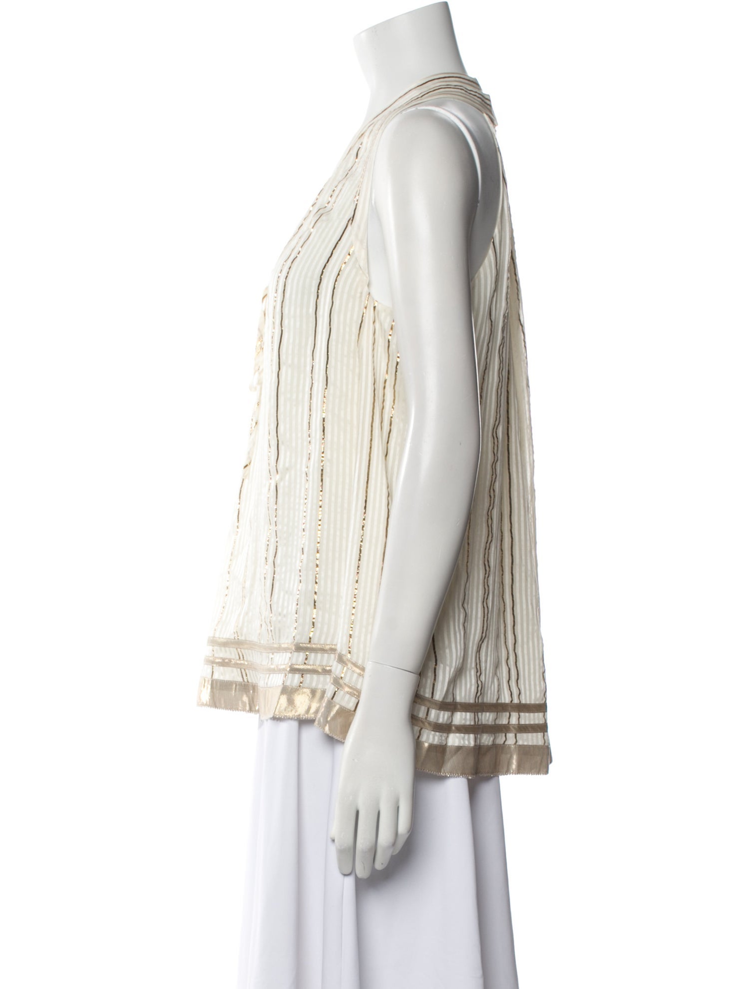 Derek Lam 10 Crosby Silk Striped Blouse w/ Tags