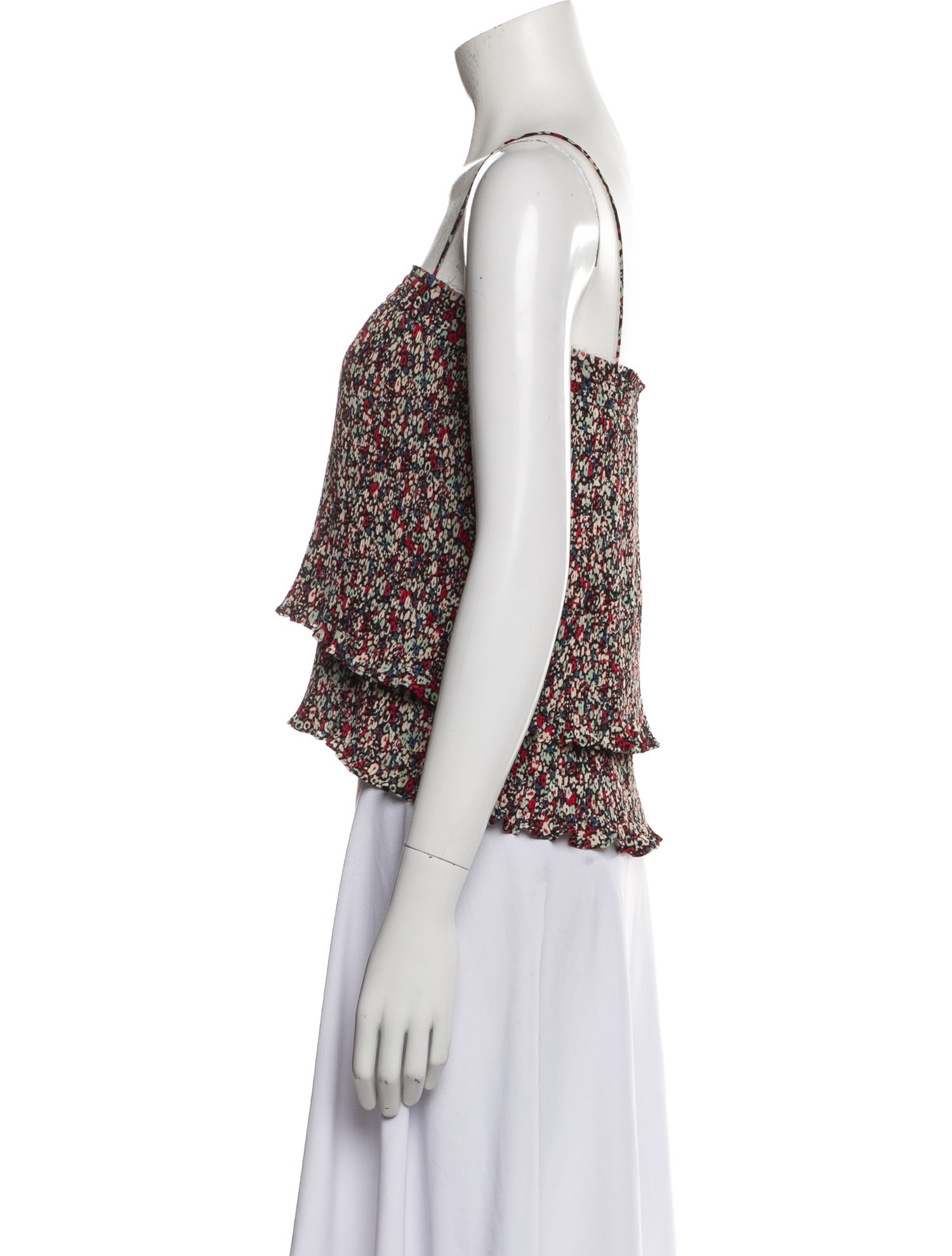 Derek Lam 10 Crosby Floral Print Square Neckline Crop Top