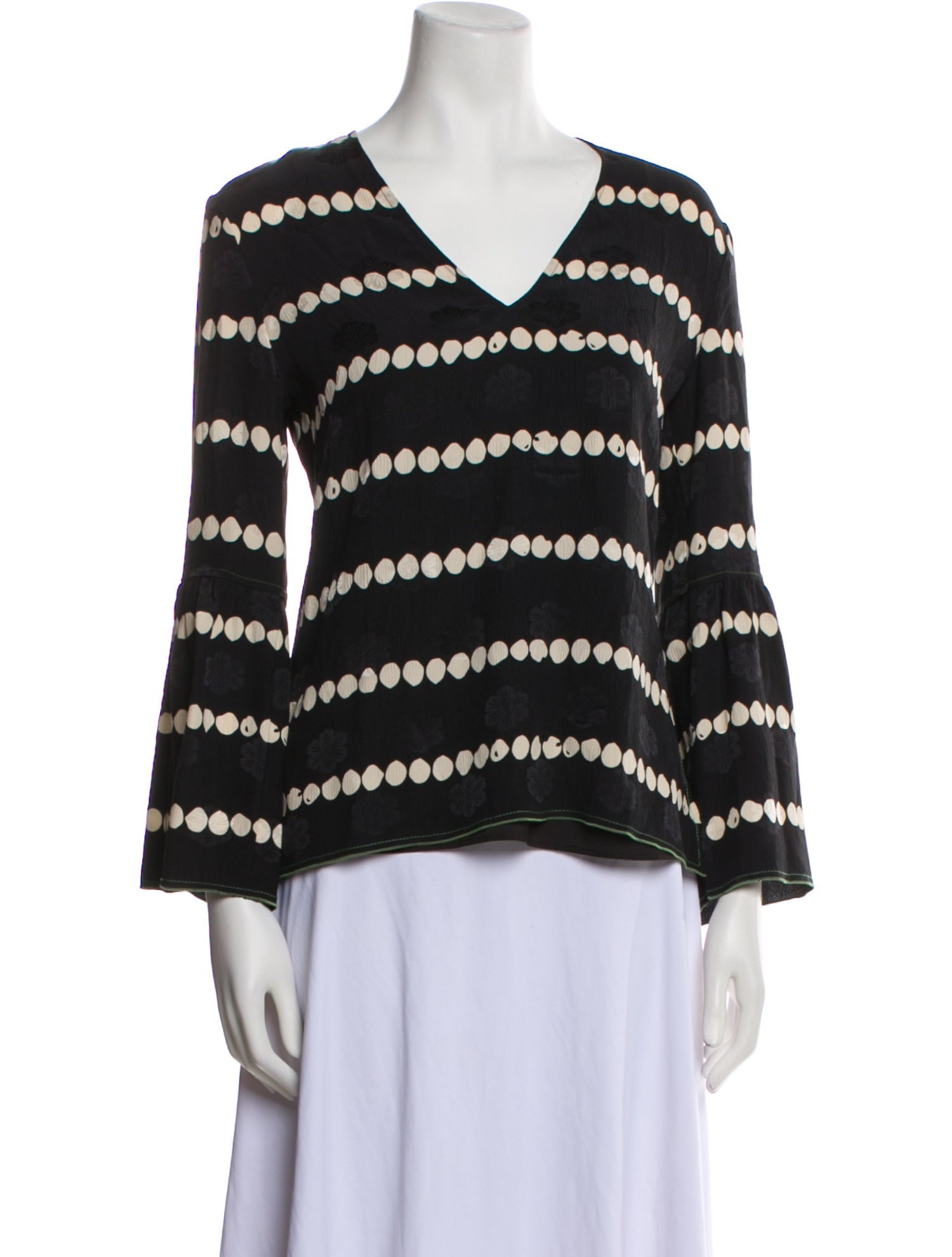 Derek Lam 10 Crosby Striped V-Neck Blouse