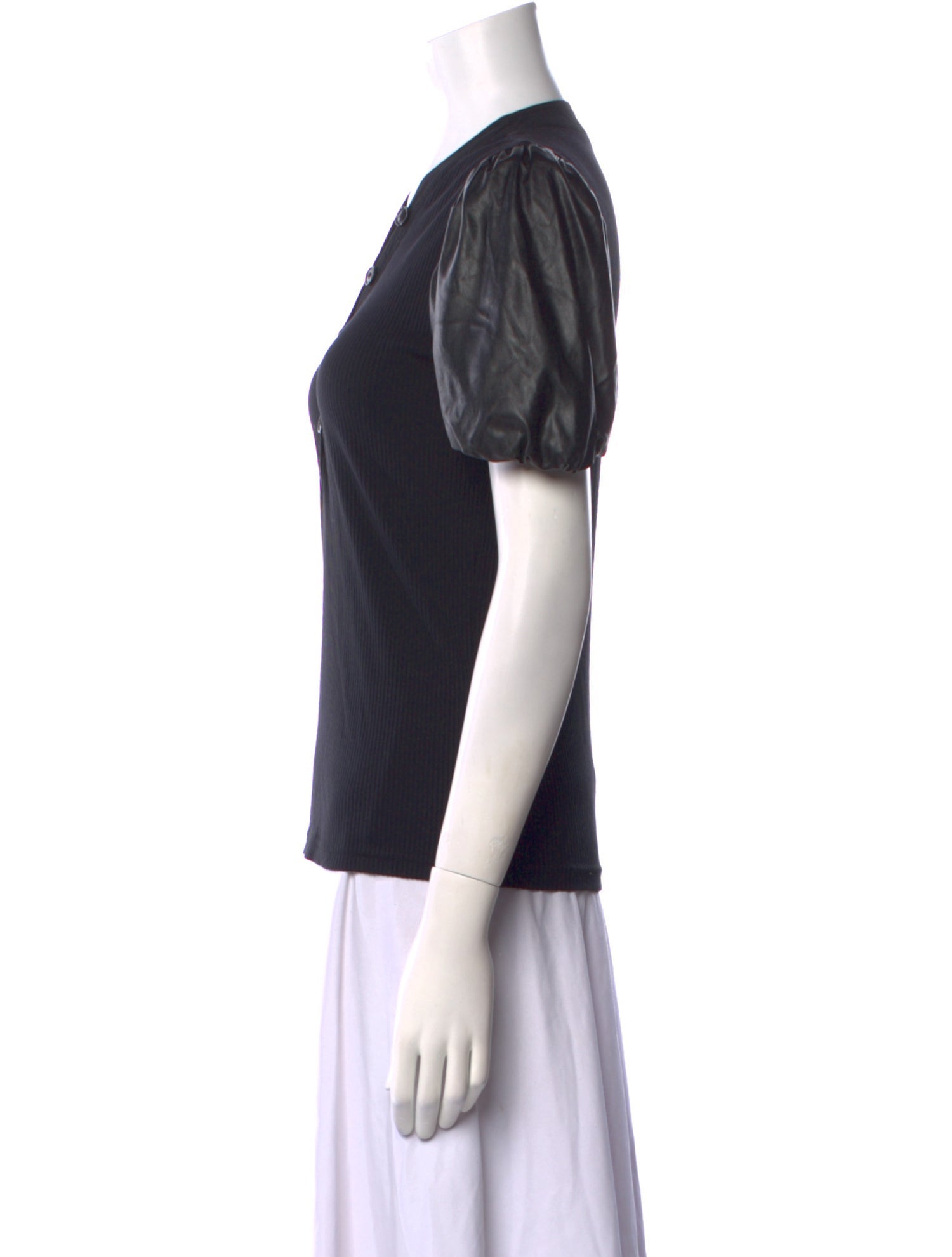 Derek Lam 10 Crosby V-Neck Short Sleeve Polo