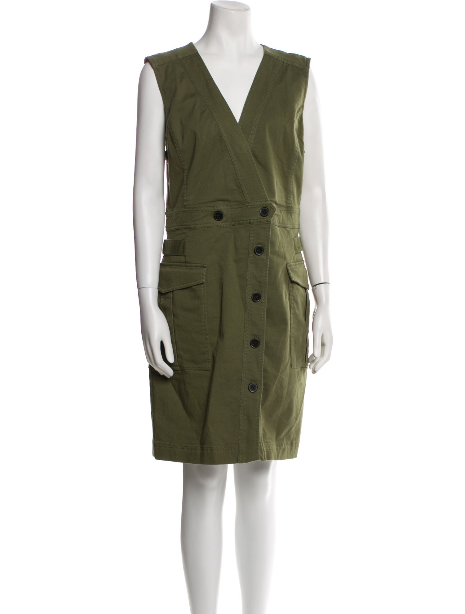 Derek Lam 10 Crosby V-Neck Knee-Length Dress