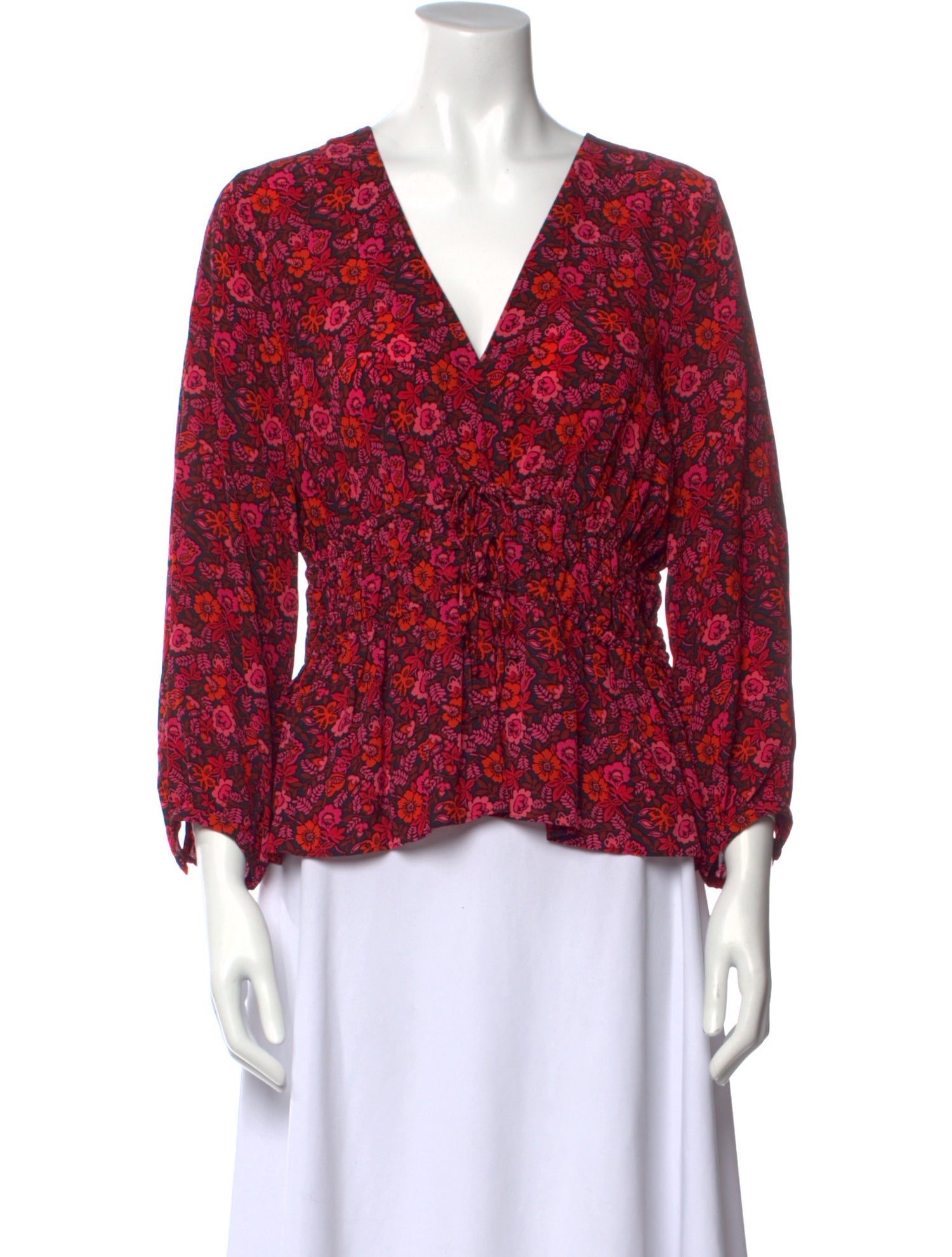 Derek Lam 10 Crosby Floral Print V-Neck Blouse