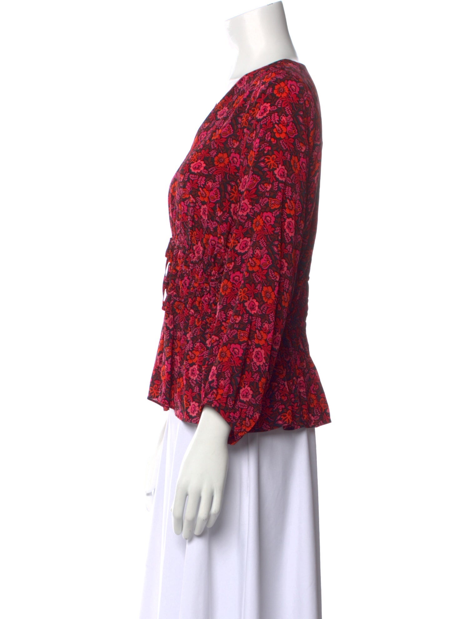 Derek Lam 10 Crosby Floral Print V-Neck Blouse