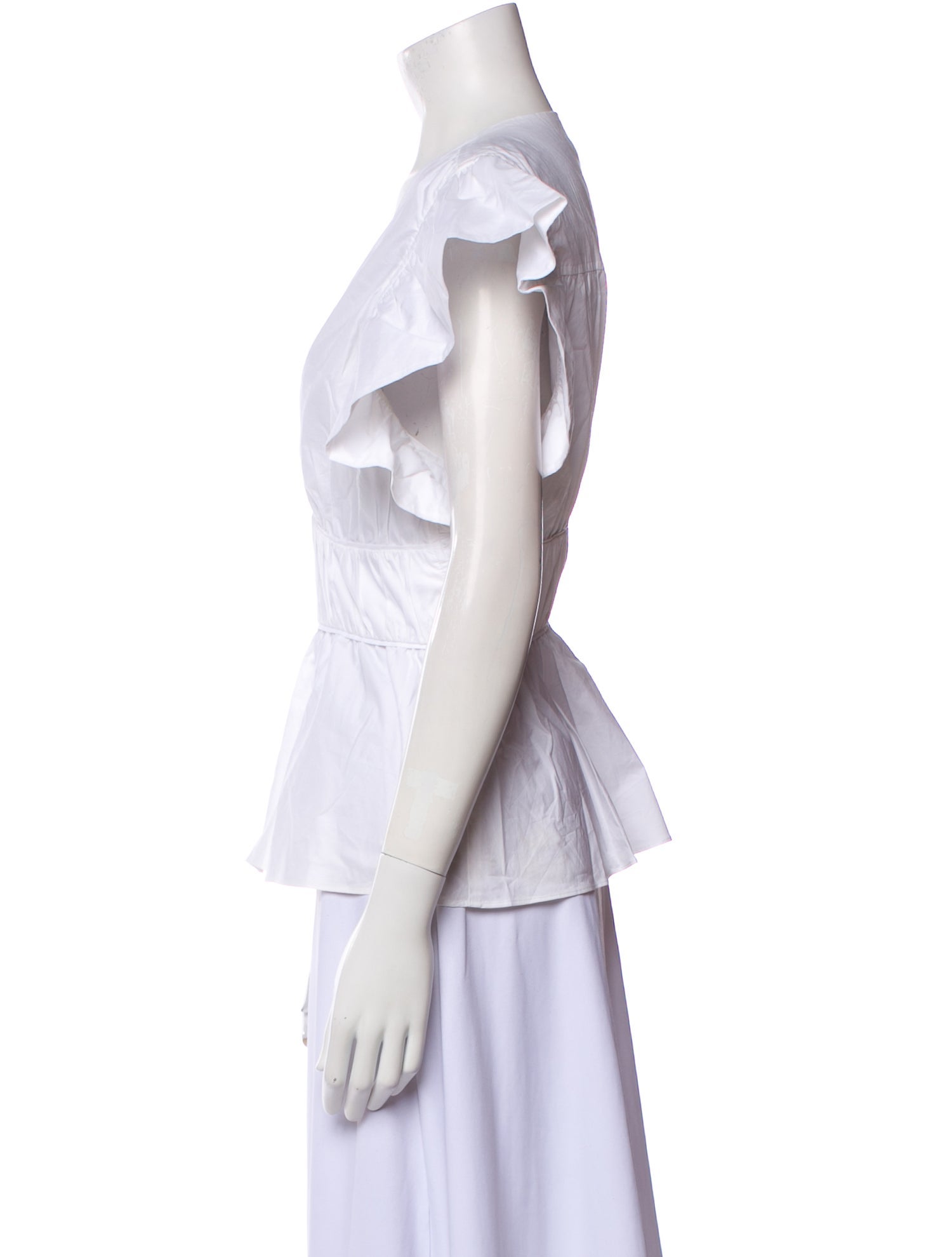 Derek Lam 10 Crosby V-Neck Short Sleeve Button-Up Top