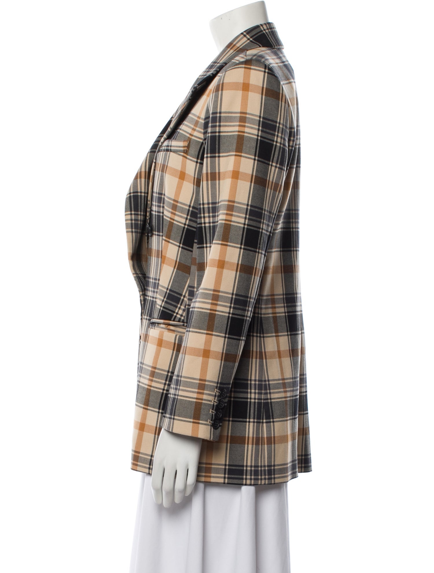 Derek Lam 10 Crosby Plaid Print Blazer