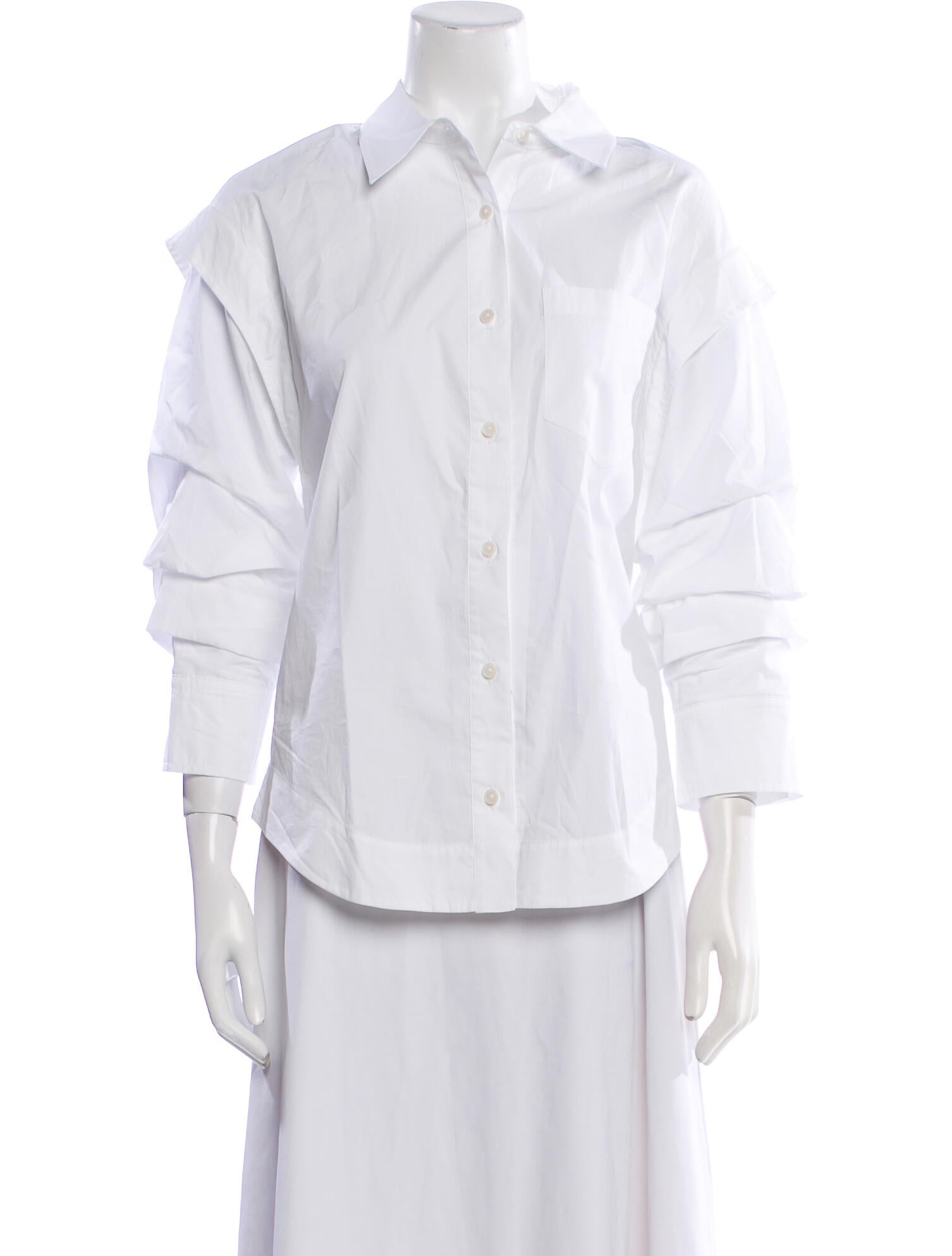 Derek Lam 10 Crosby Three-Quarter Sleeve Button-Up Top w/ Tags