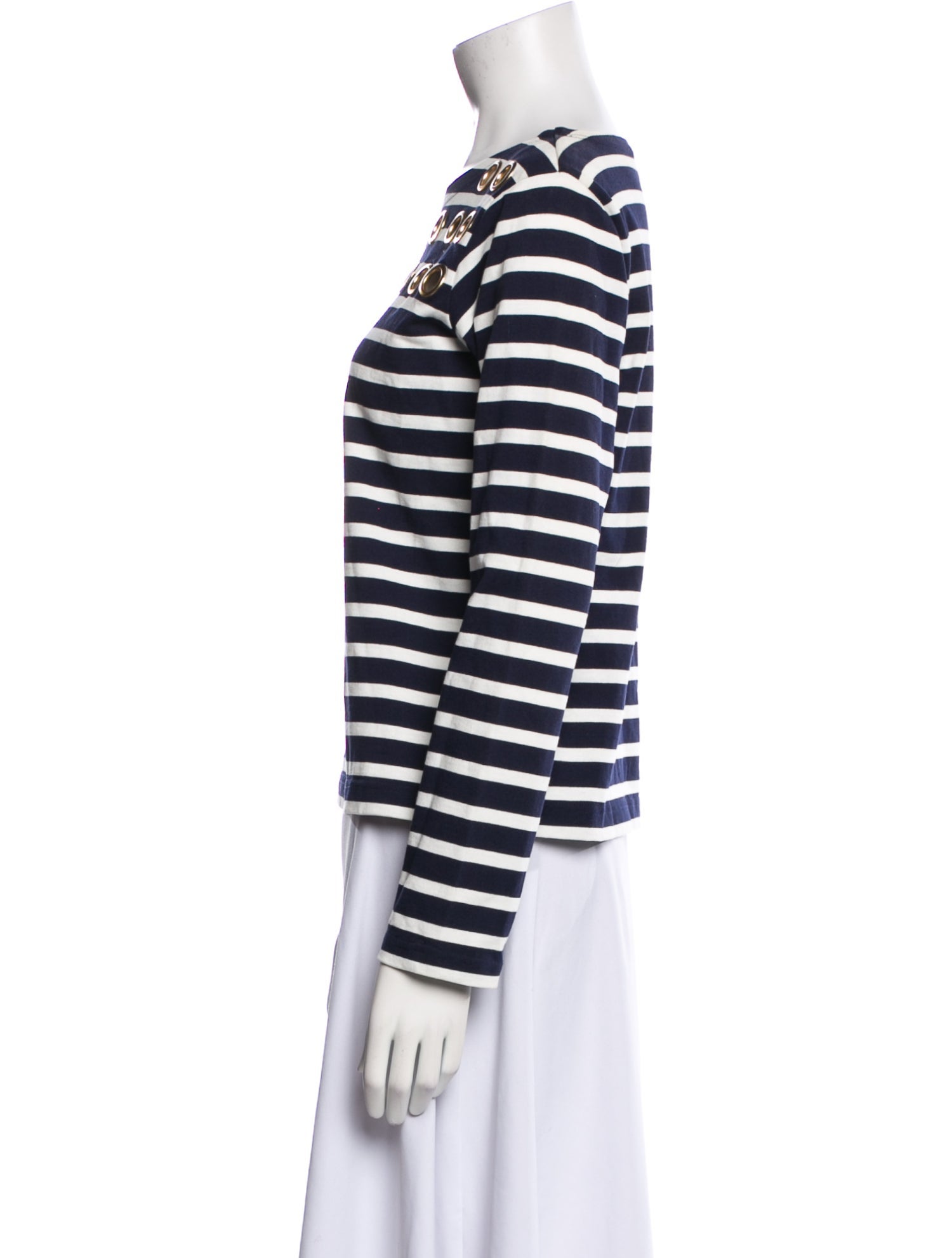 Derek Lam 10 Crosby Striped Bateau Neckline Top