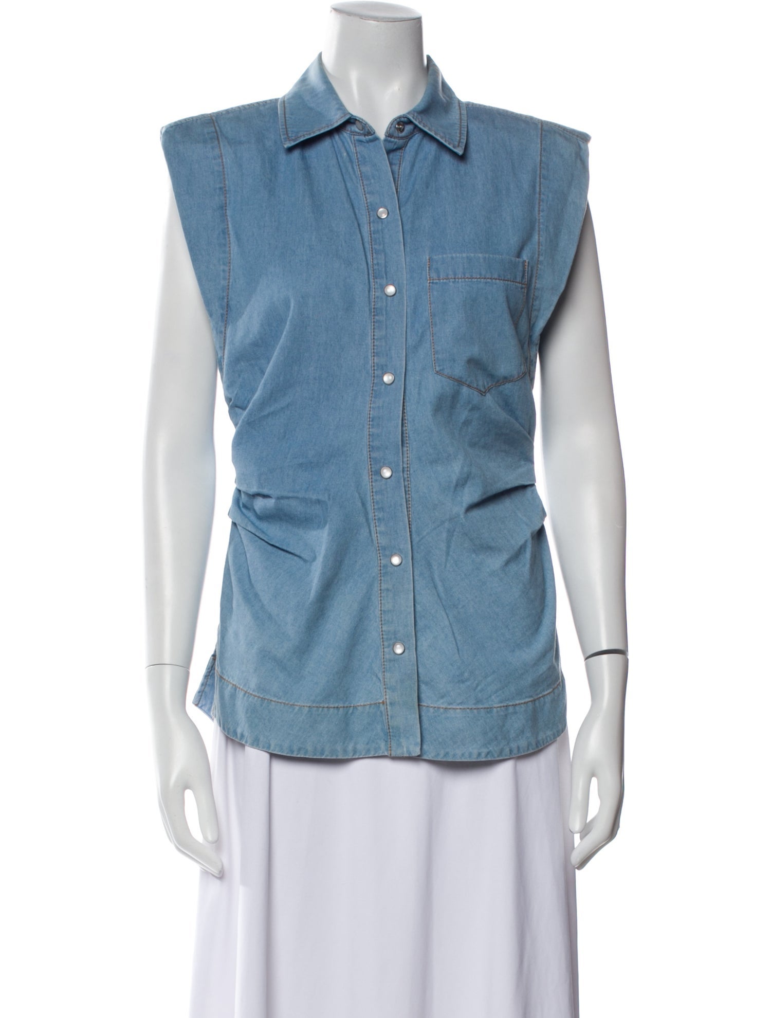 Derek Lam 10 Crosby Short Sleeve Button-Up Top