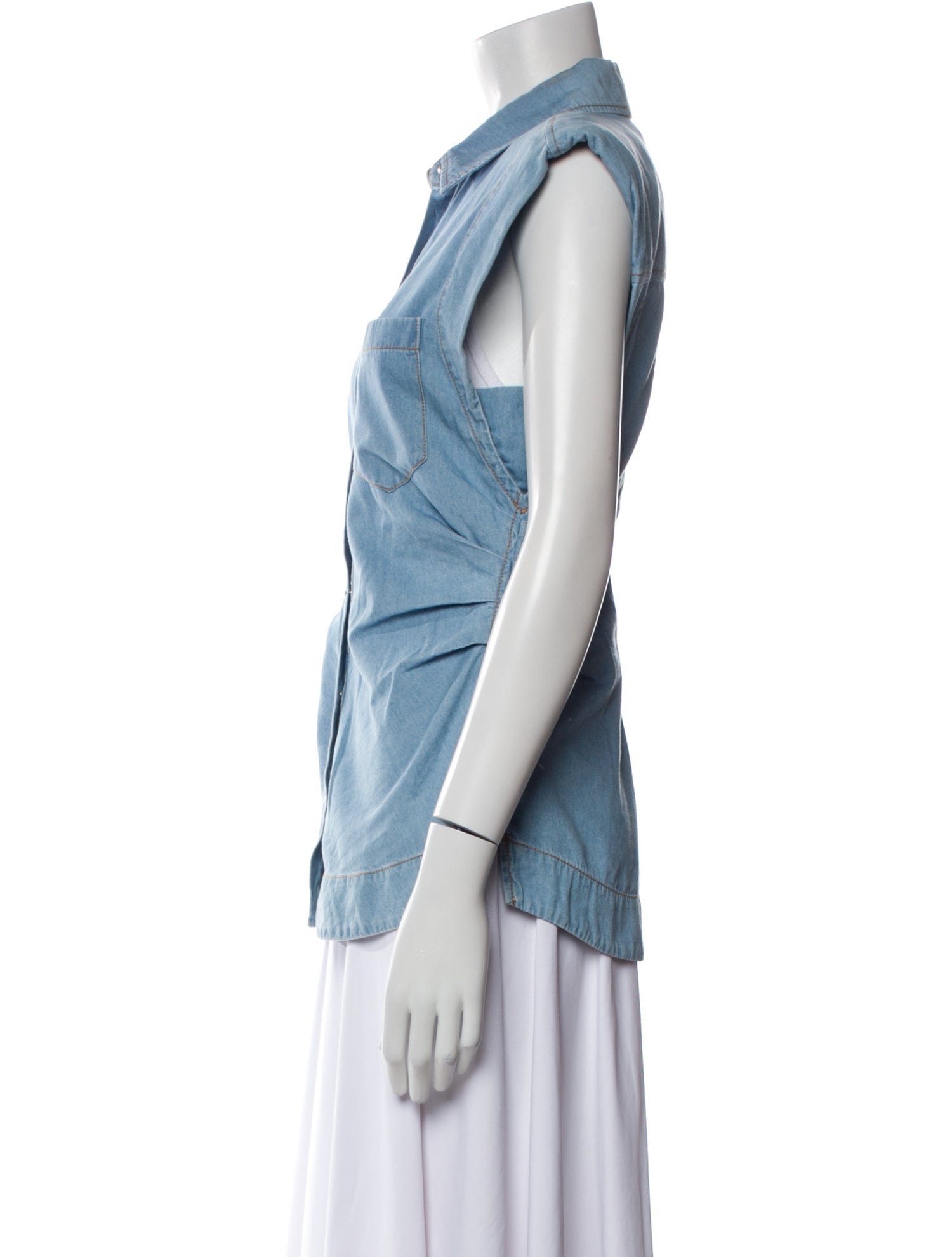 Derek Lam 10 Crosby Short Sleeve Button-Up Top