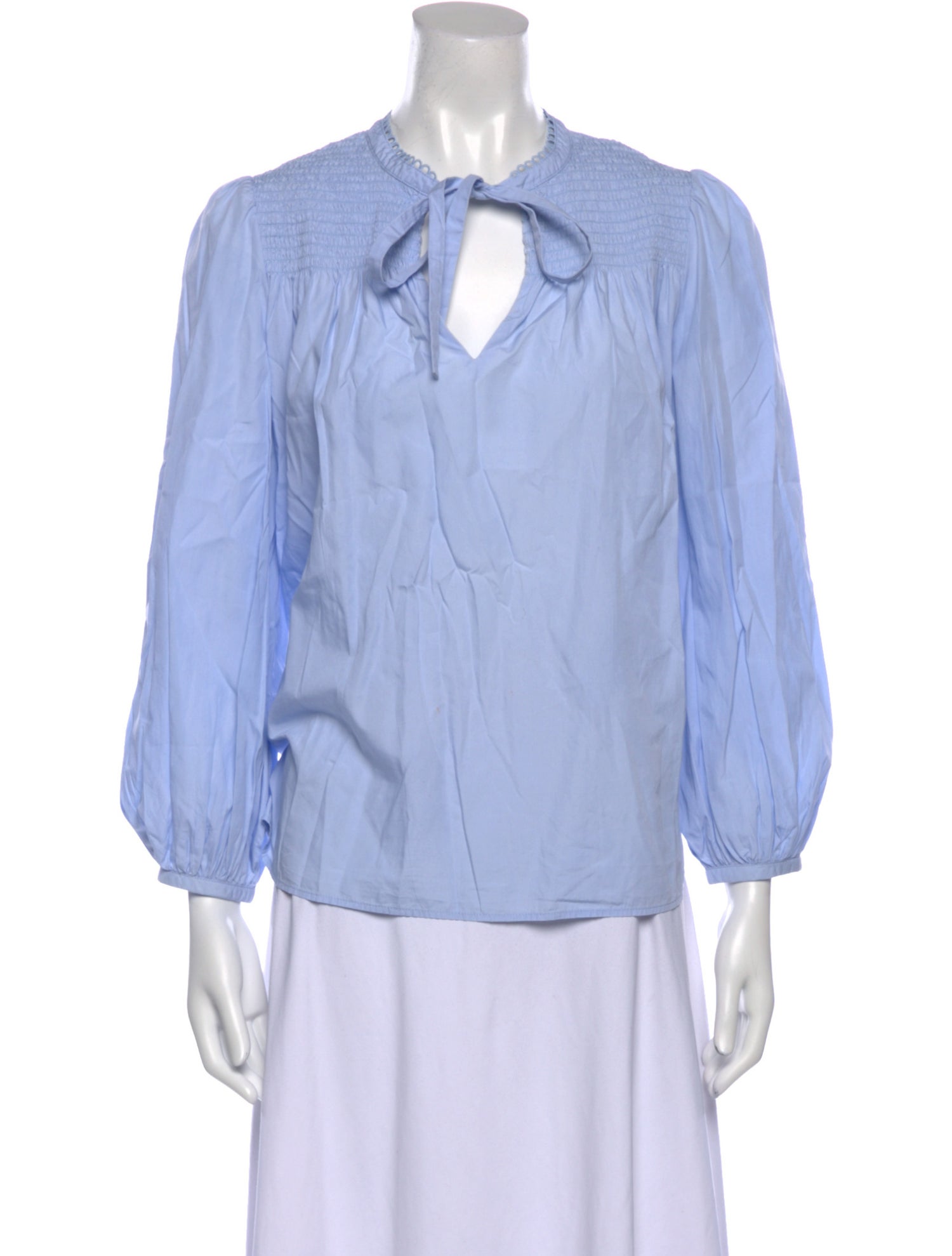 Derek Lam 10 Crosby Tie Neck Three-Quarter Sleeve Blouse