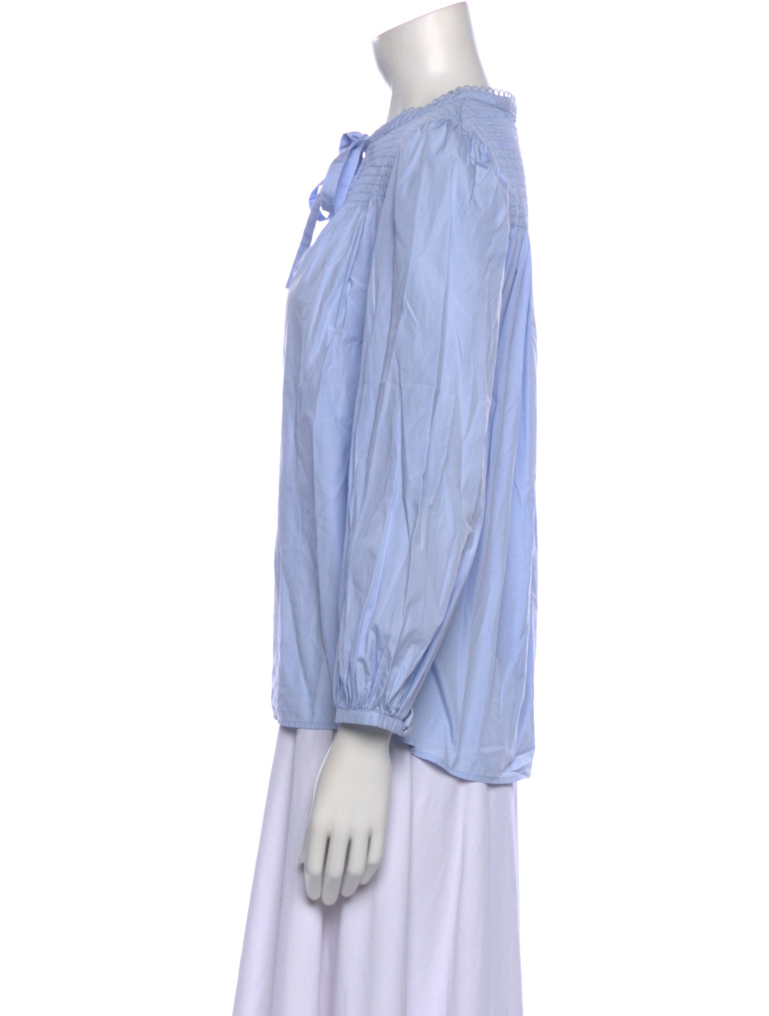 Derek Lam 10 Crosby Tie Neck Three-Quarter Sleeve Blouse