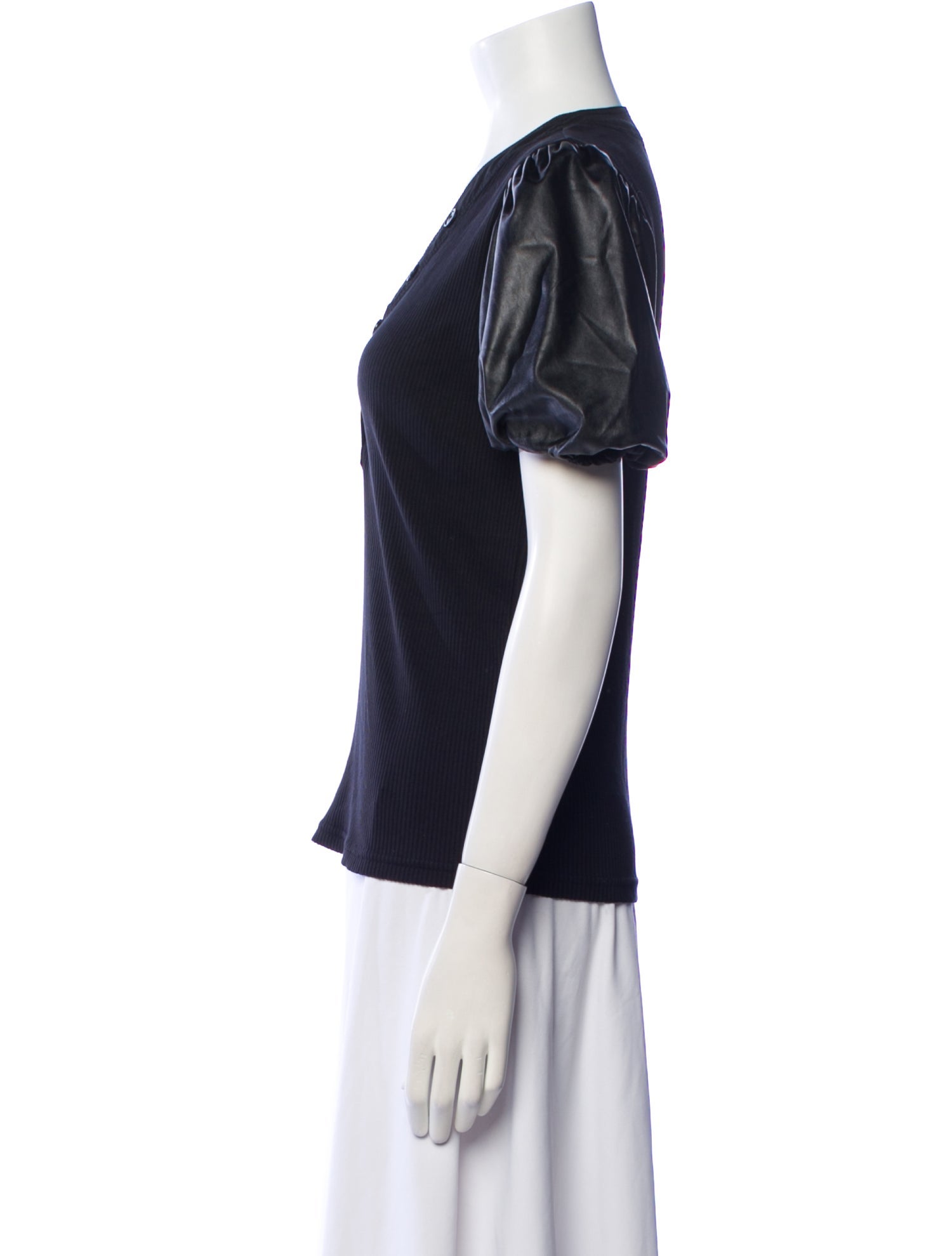 Derek Lam 10 Crosby V-Neck Short Sleeve Blouse