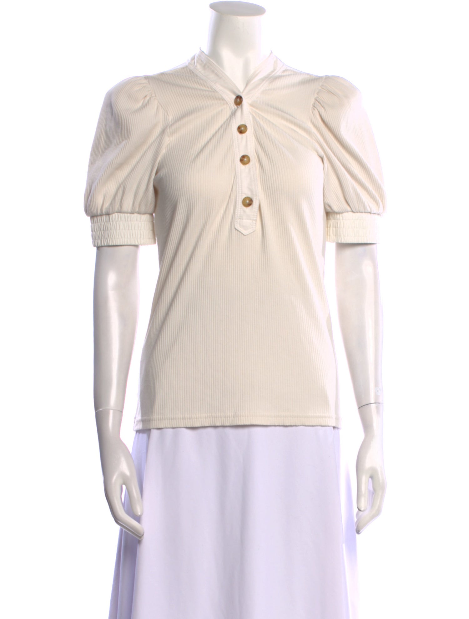 Derek Lam 10 Crosby Mock Neck Short Sleeve Polo