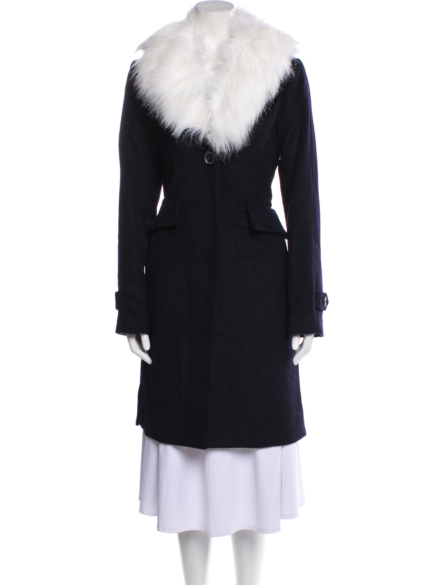 Derek Lam 10 Crosby Wool Faux Fur Coat