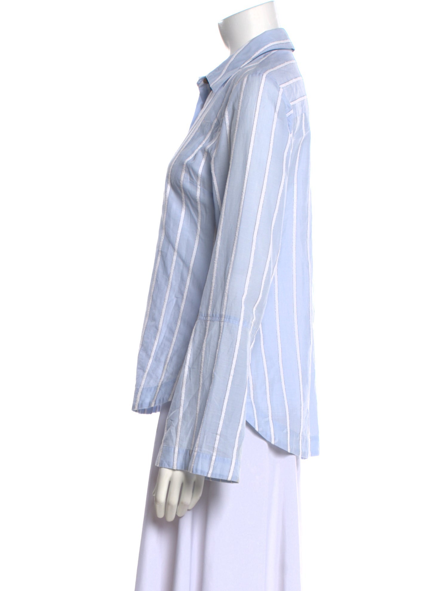Derek Lam 10 Crosby Striped Long Sleeve Button-Up Top