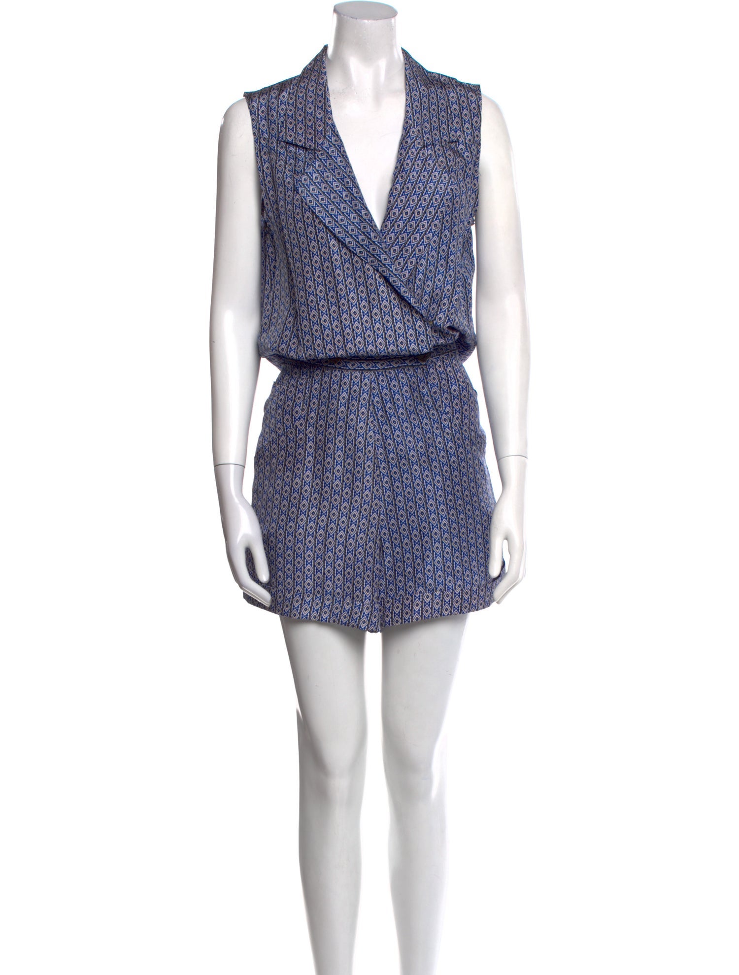 Derek Lam 10 Crosby Silk Printed Romper