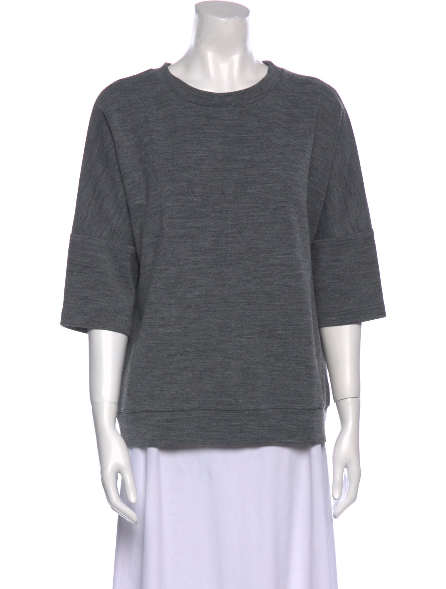 Derek Lam 10 Crosby Crew Neck Three-Quarter Sleeve Sweatshirt