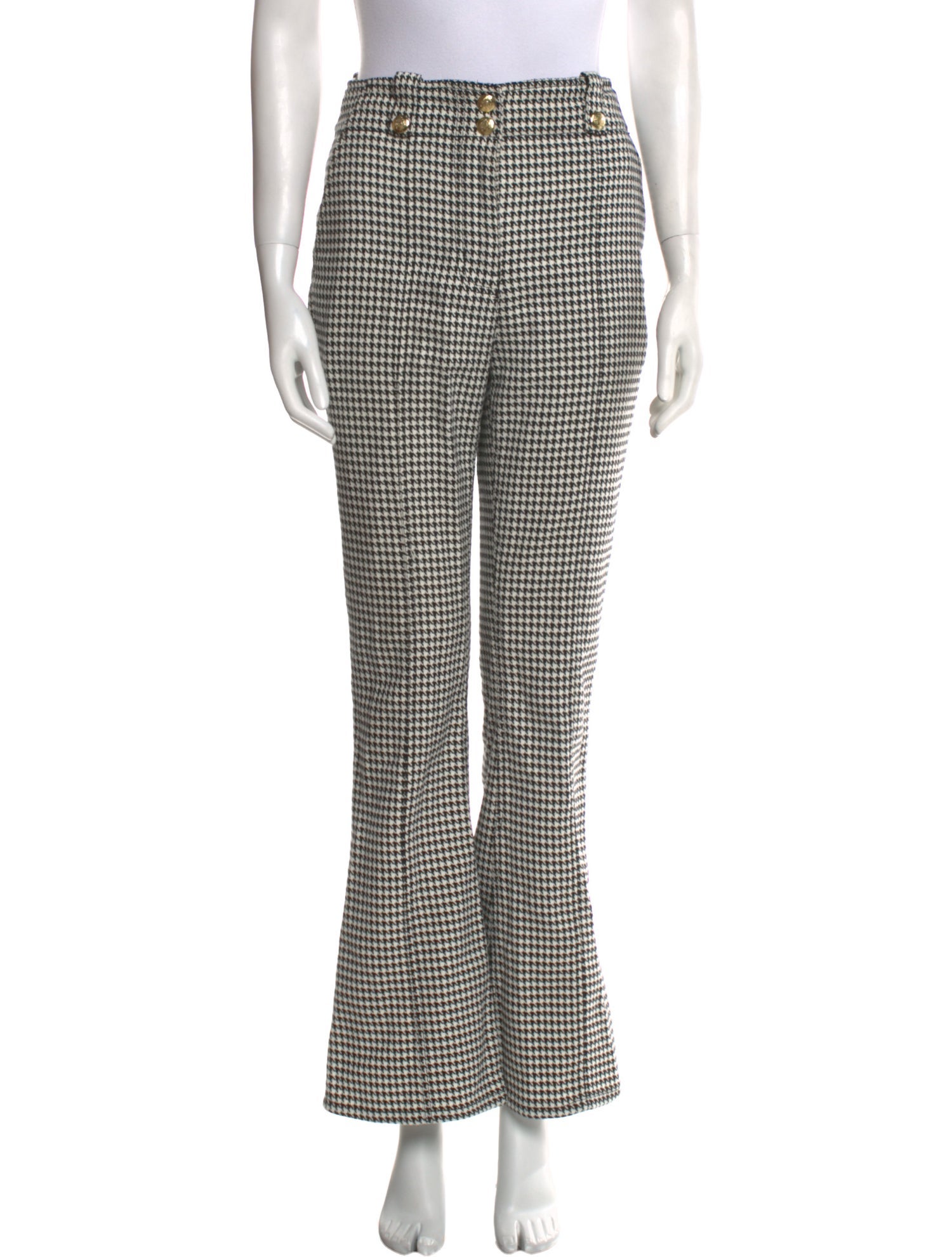 Derek Lam 10 Crosby Houndstooth Print Wide Leg Pants