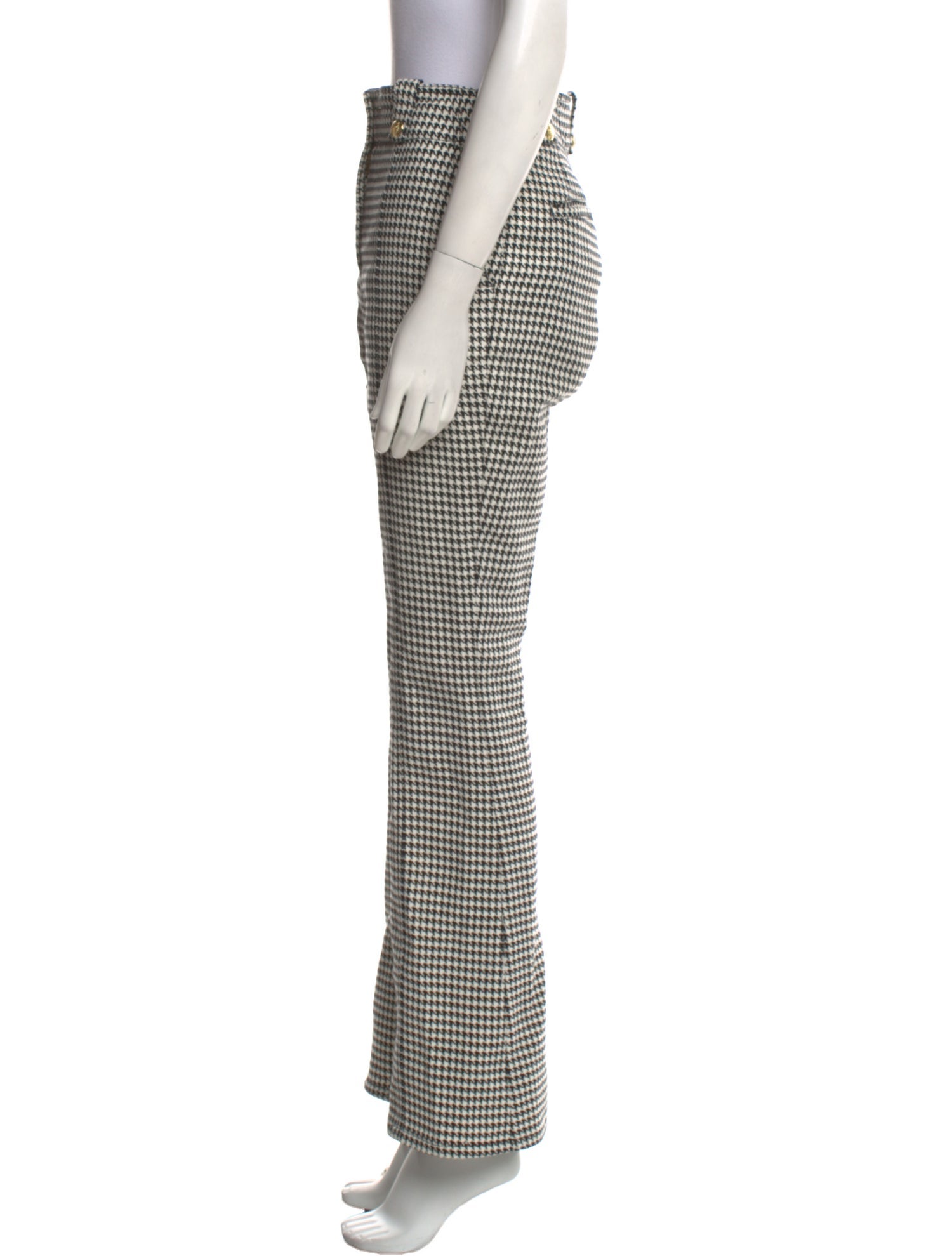 Derek Lam 10 Crosby Houndstooth Print Wide Leg Pants