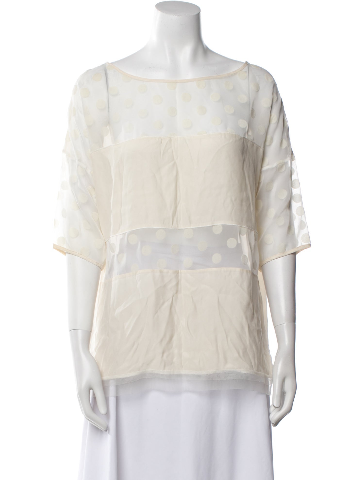 Derek Lam 10 Crosby Bateau Neckline Three-Quarter Sleeve Blouse