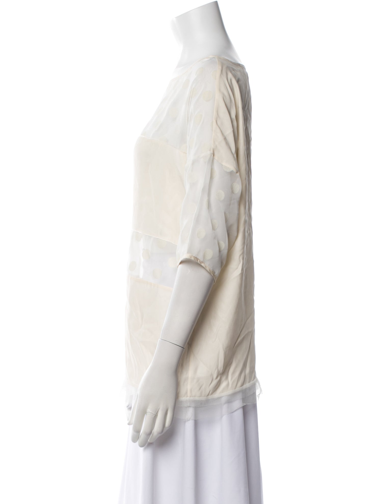 Derek Lam 10 Crosby Bateau Neckline Three-Quarter Sleeve Blouse