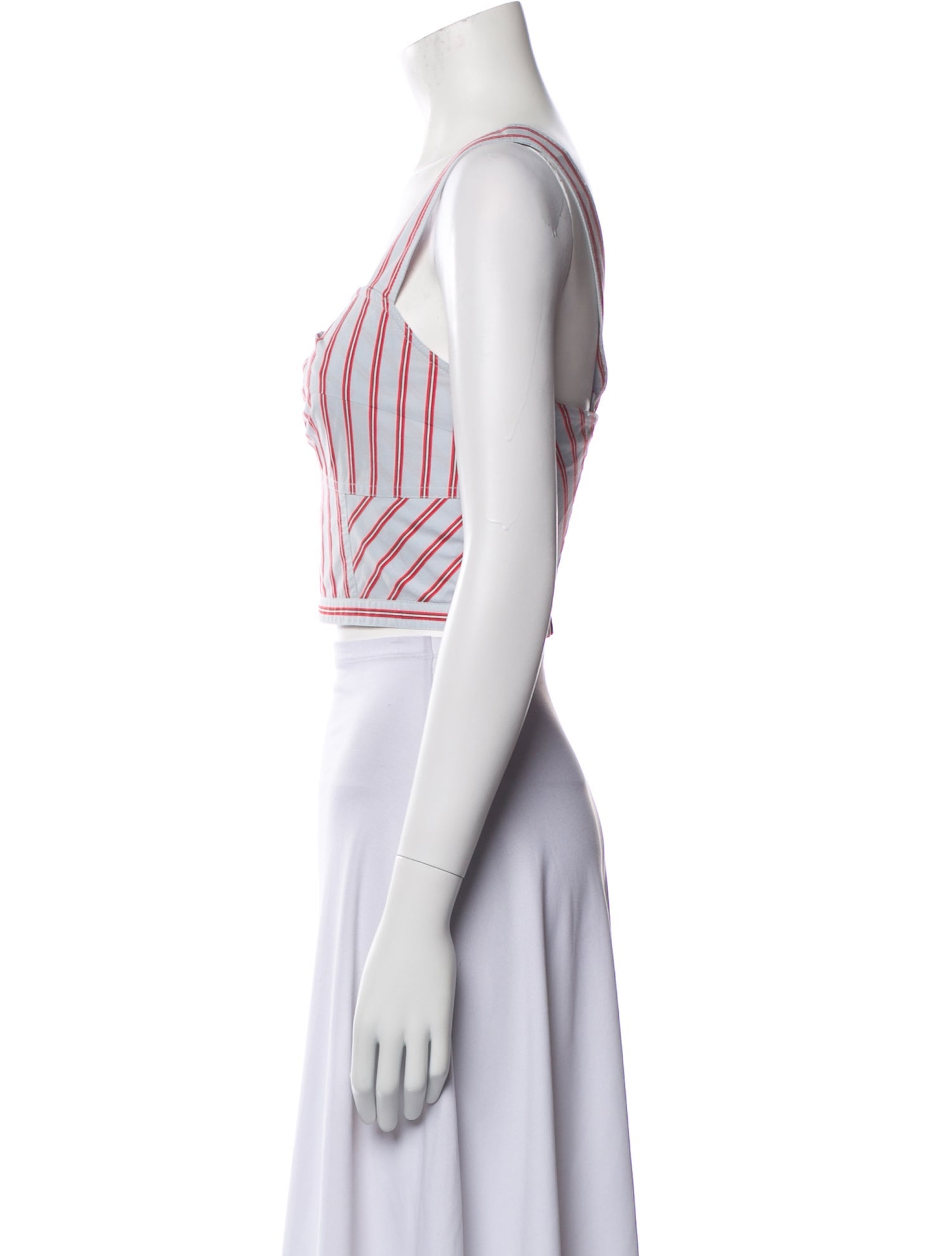 Derek Lam 10 Crosby Striped Square Neckline Crop Top