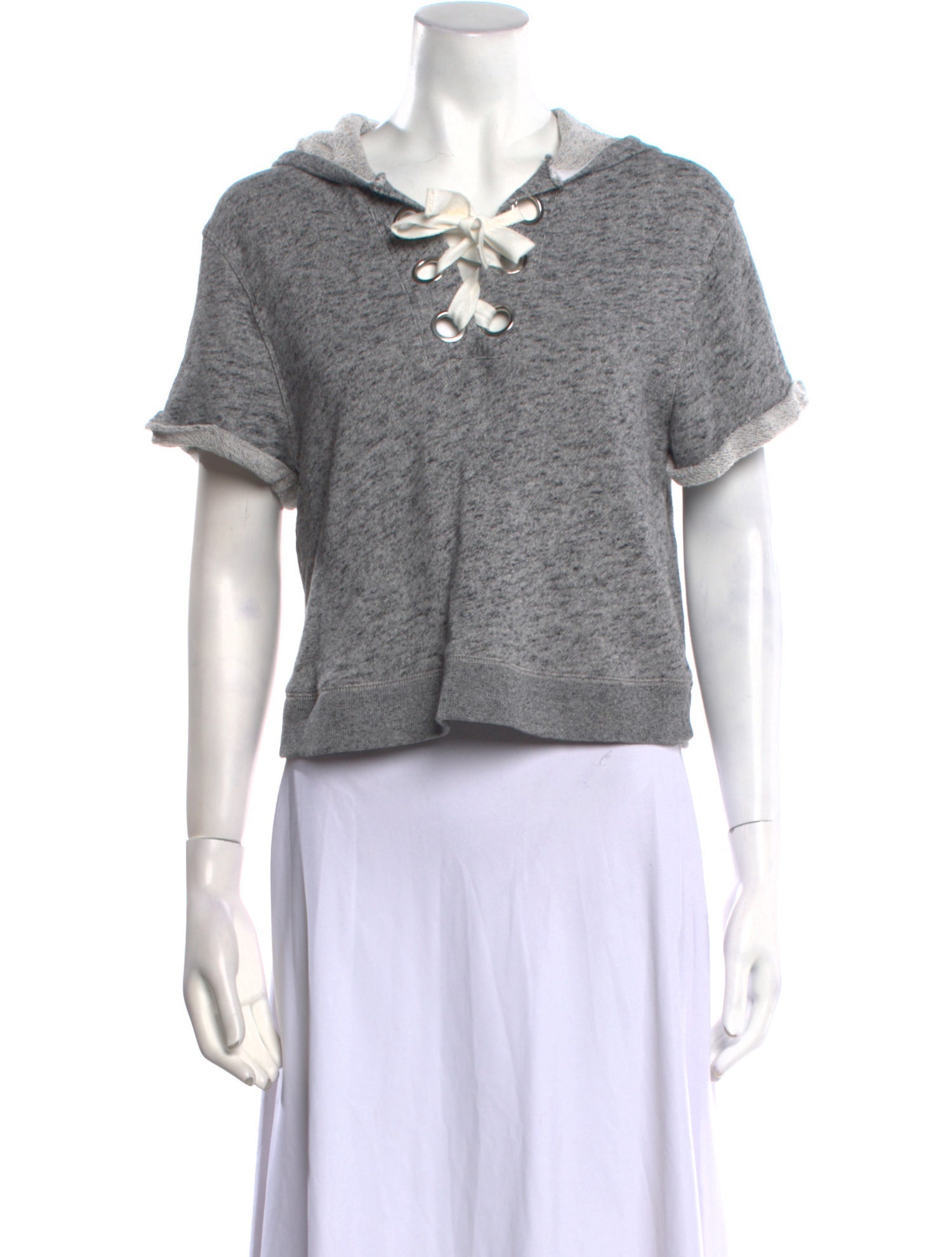 Derek Lam 10 Crosby Crew Neck Short Sleeve Crop Top