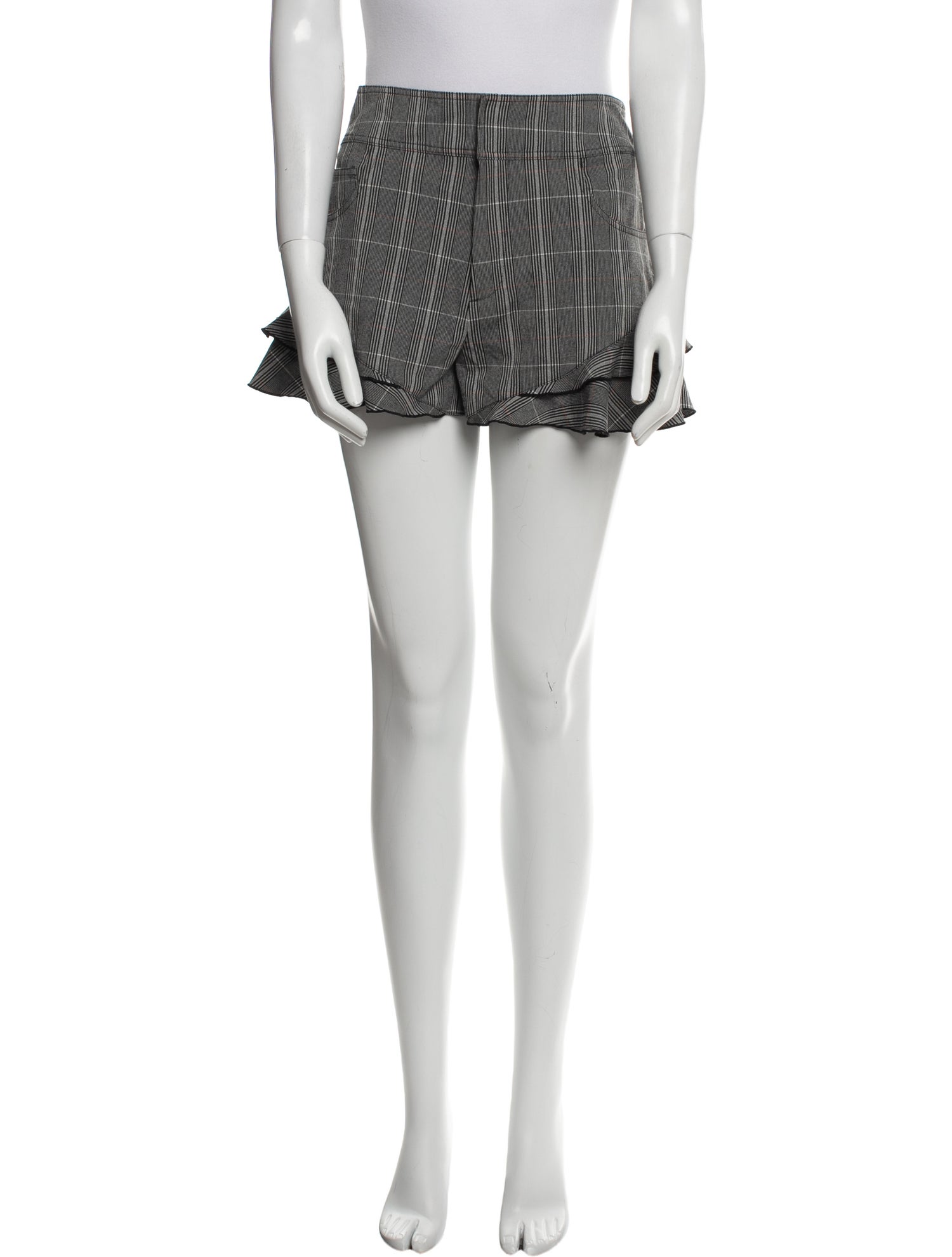 Derek Lam 10 Crosby Plaid Print Mini Shorts