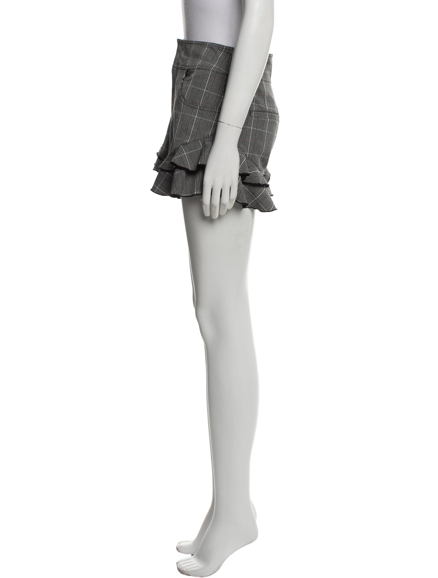 Derek Lam 10 Crosby Plaid Print Mini Shorts