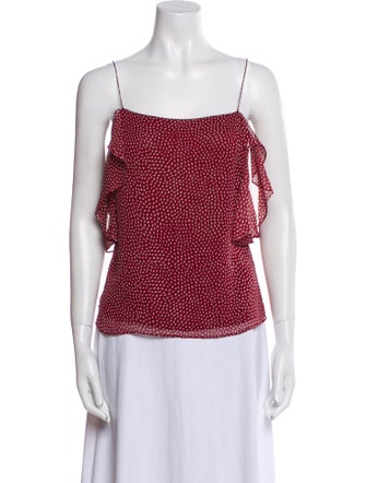 Derek Lam 10 Crosby Silk Polka Dot Print Top