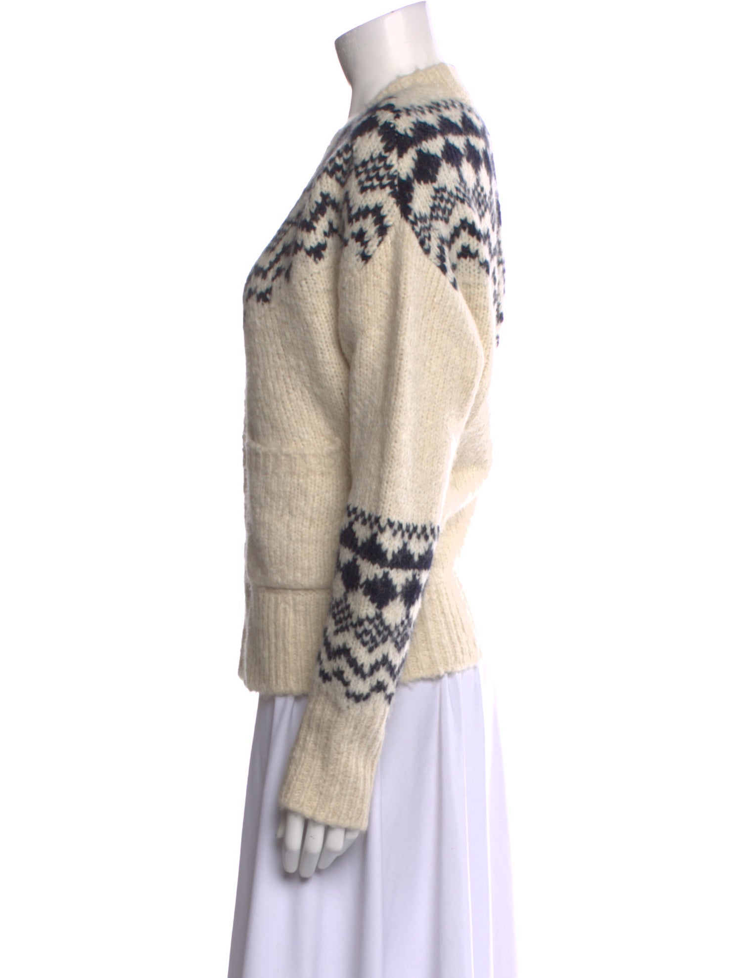 Derek Lam 10 Crosby Printed V-Neck Sweater