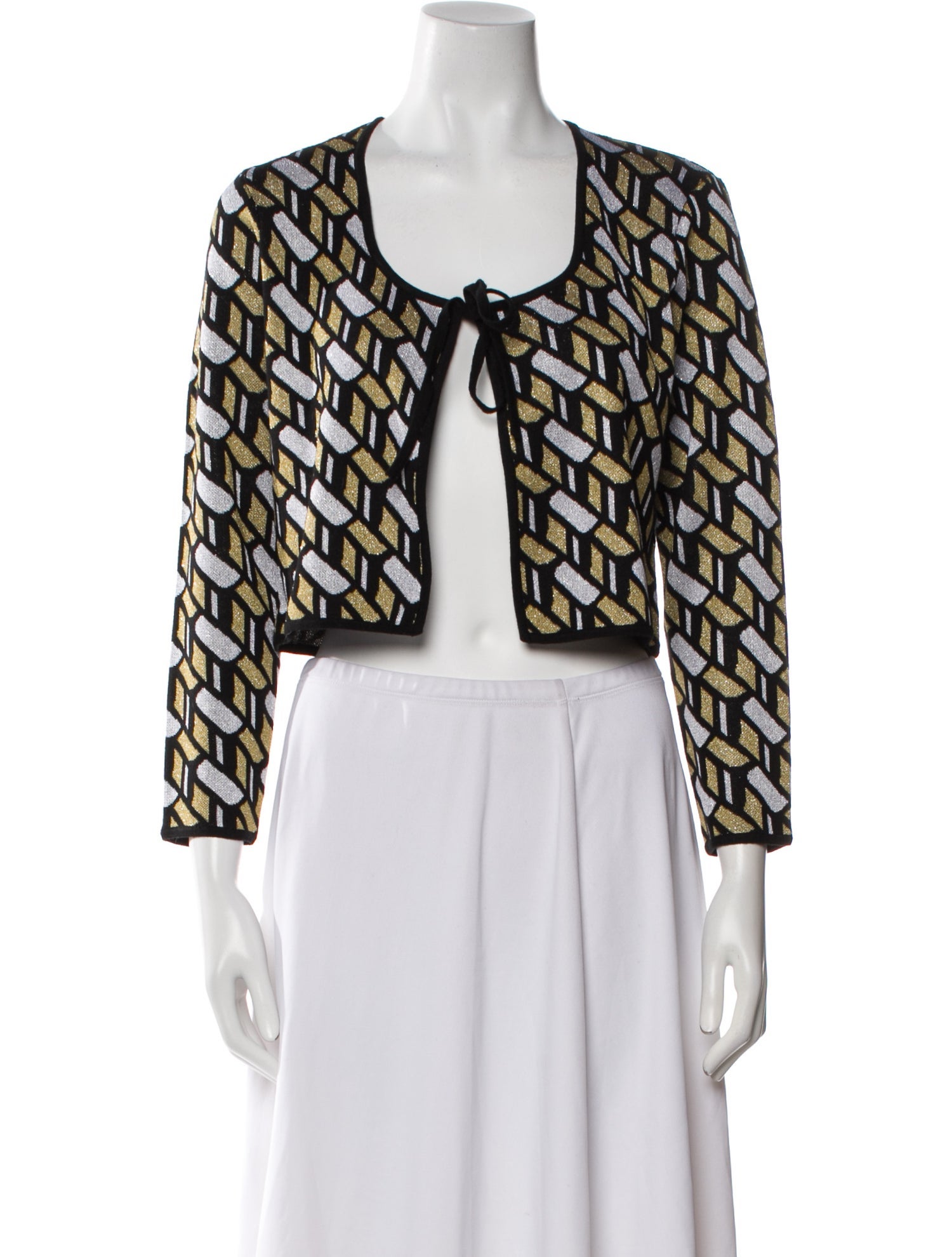 Derek Lam 10 Crosby Printed Tie Neck Sweater w/ Tags