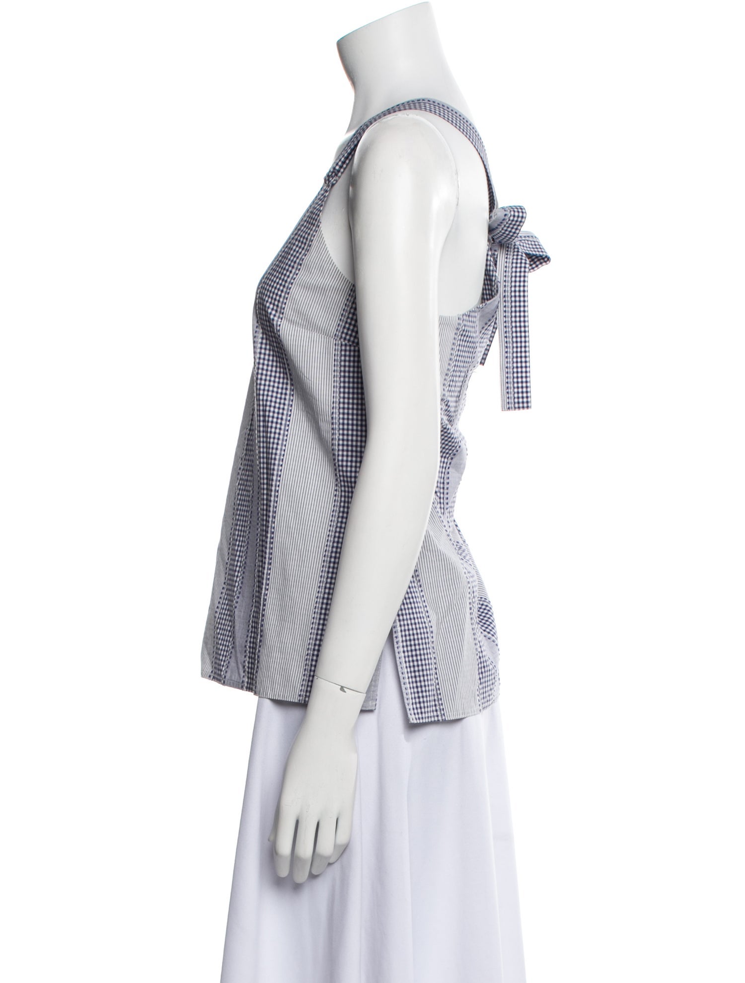 Derek Lam 10 Crosby Plaid Print V-Neck Top