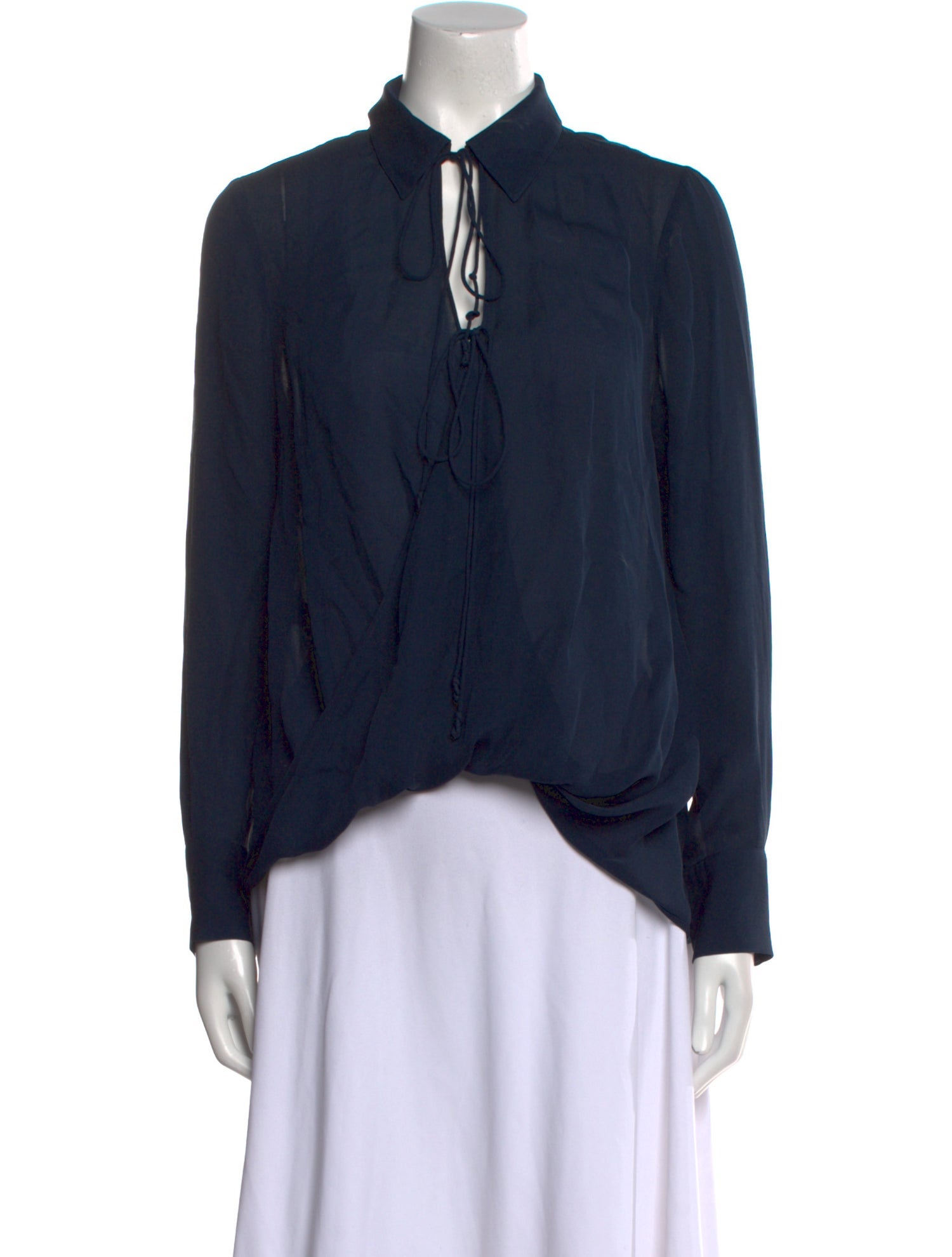 Derek Lam 10 Crosby Silk Tie Neck Blouse