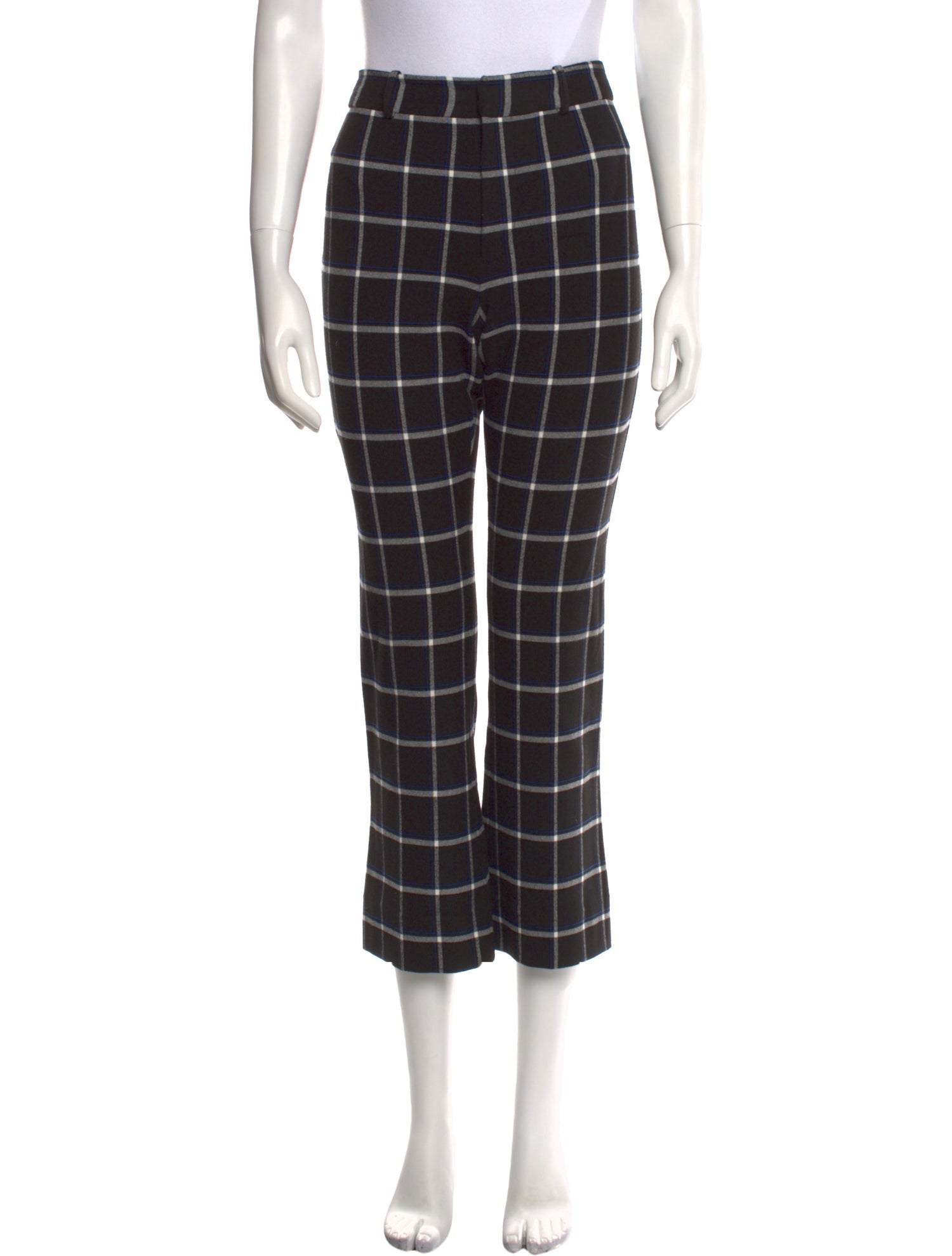 Derek Lam 10 Crosby Plaid Print Wide Leg Pants