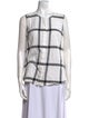 Derek Lam 10 Crosby Plaid Print Crew Neck Blouse
