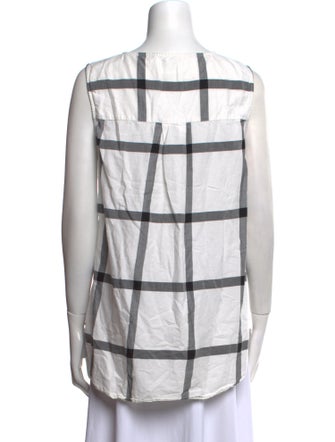 Derek Lam 10 Crosby Plaid Print Crew Neck Blouse