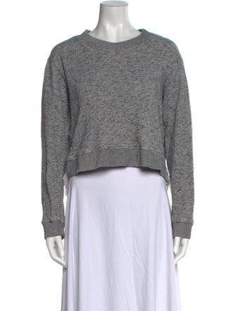 Derek Lam 10 Crosby Crew Neck Long Sleeve Crop Top
