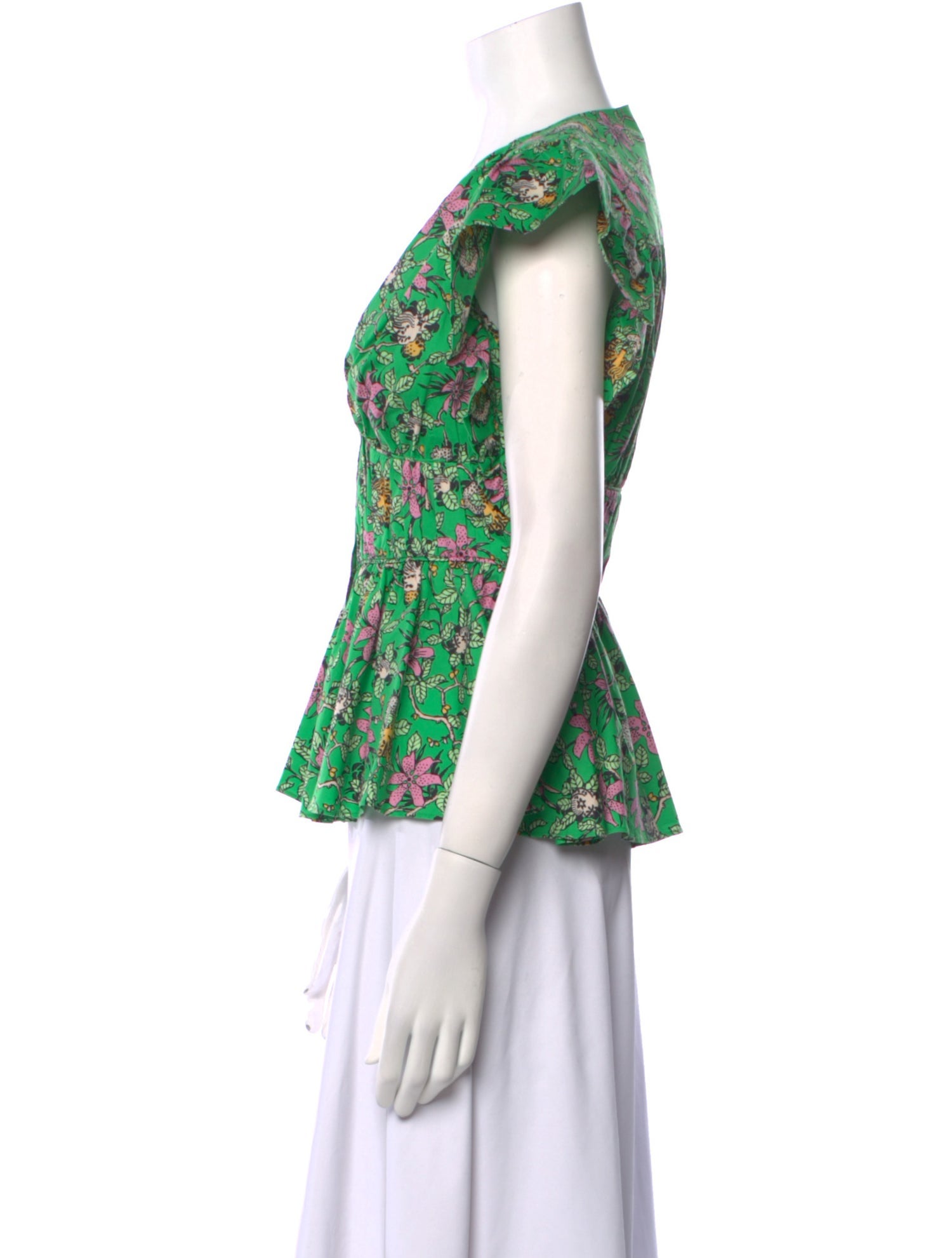 Derek Lam 10 Crosby Floral Print V-Neck Top