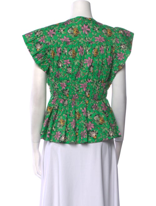 Derek Lam 10 Crosby Floral Print V-Neck Top