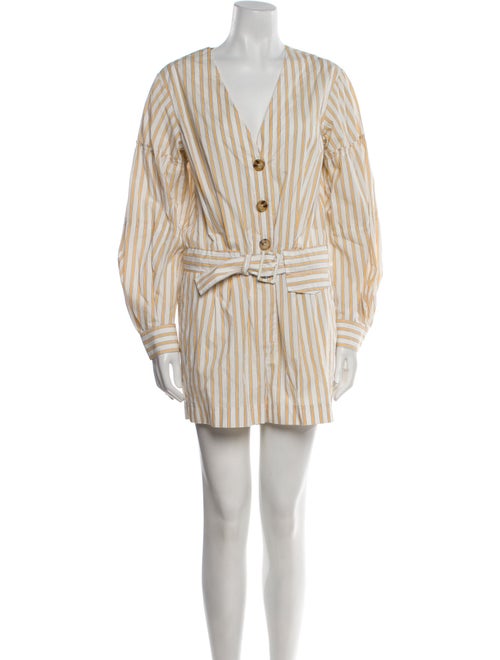 Derek Lam 10 Crosby Striped V-Neck Romper