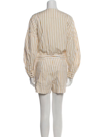 Derek Lam 10 Crosby Striped V-Neck Romper