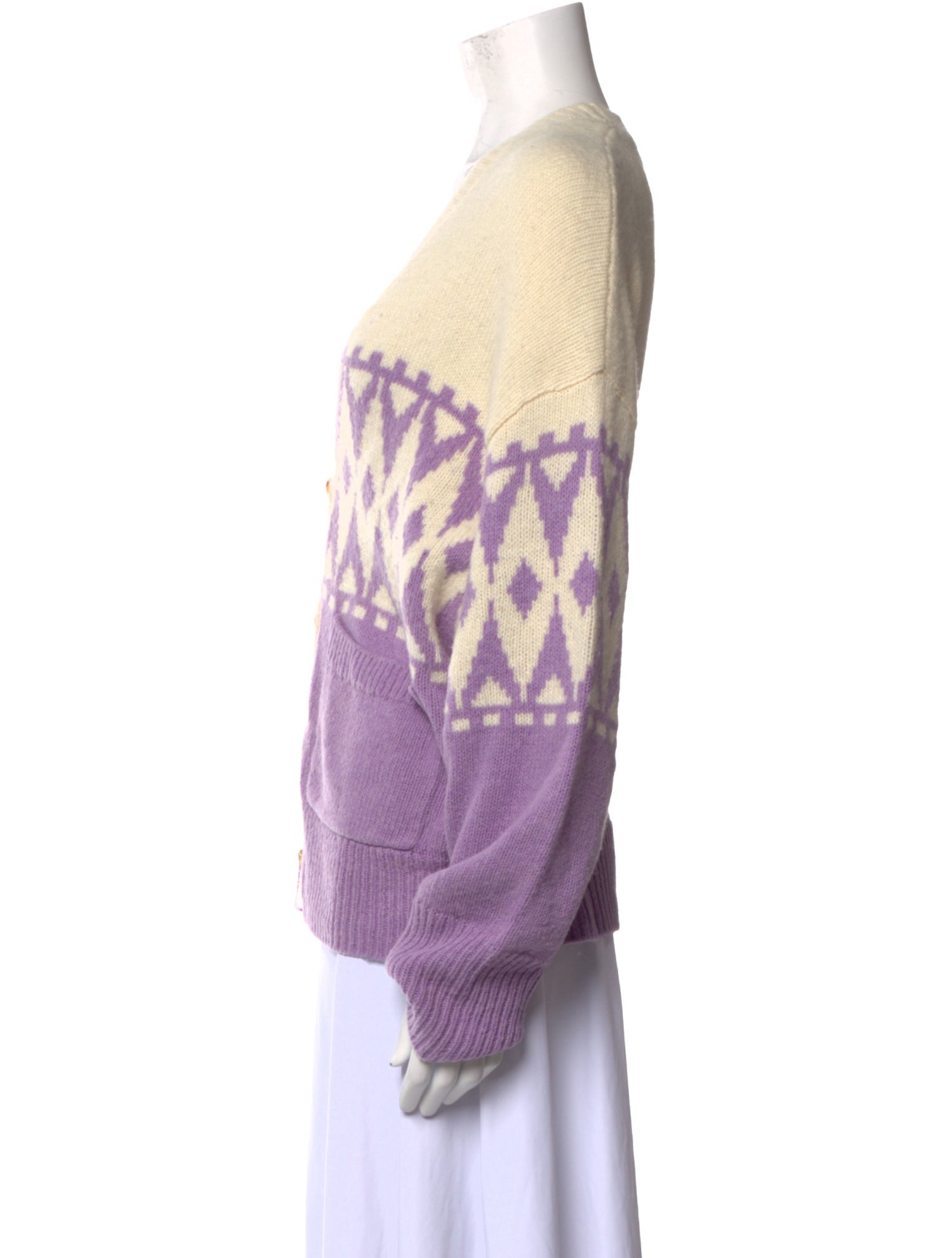 Derek Lam 10 Crosby Printed V-Neck Sweater