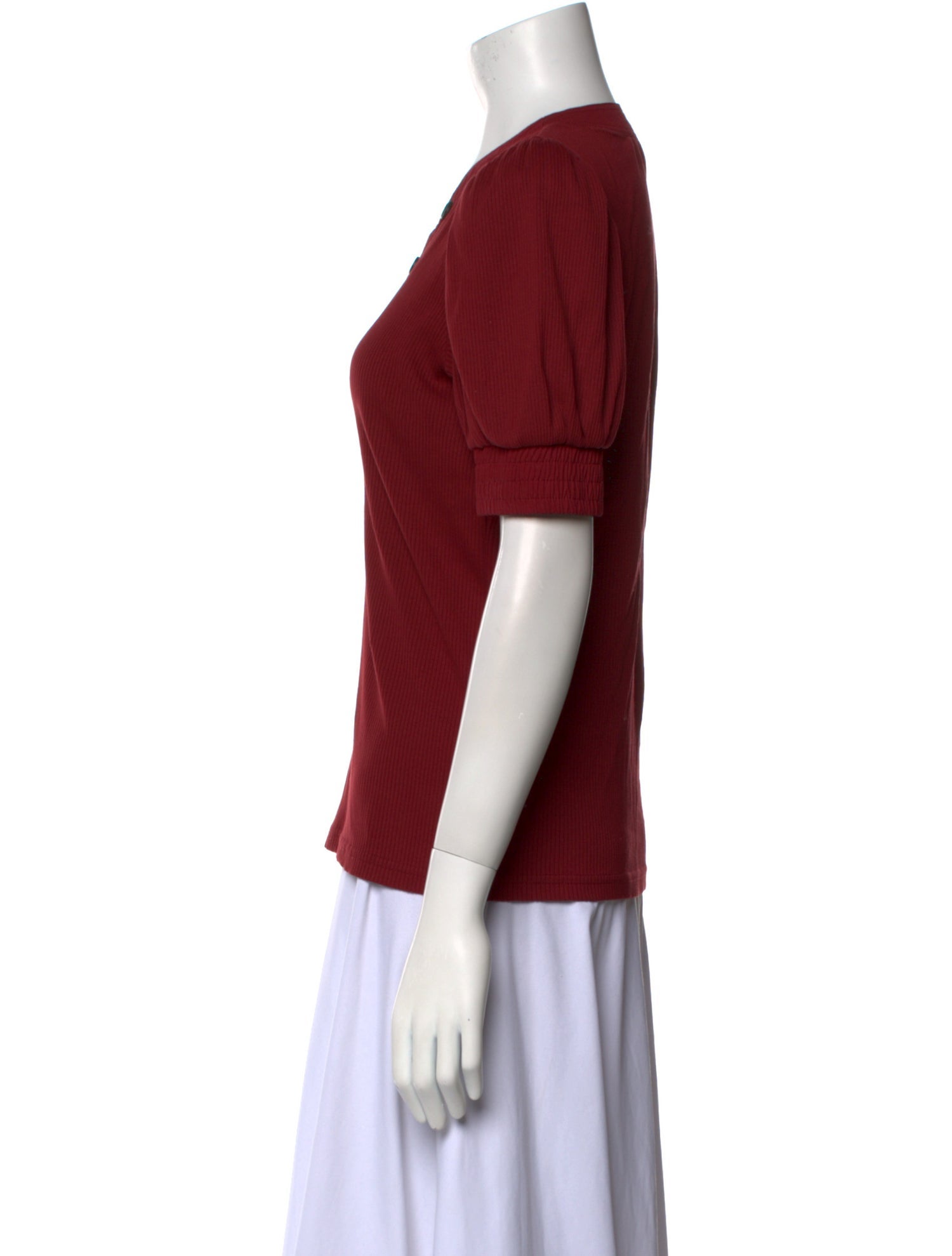 Derek Lam 10 Crosby V-Neck Short Sleeve Polo