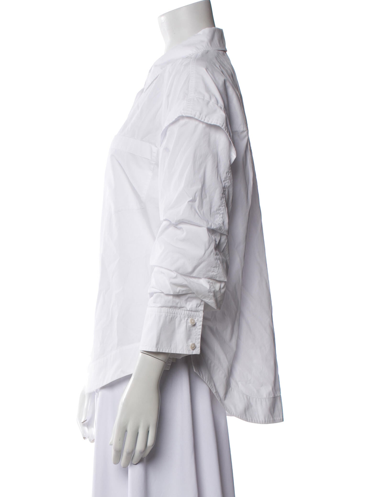 Derek Lam 10 Crosby Three-Quarter Sleeve Button-Up Top