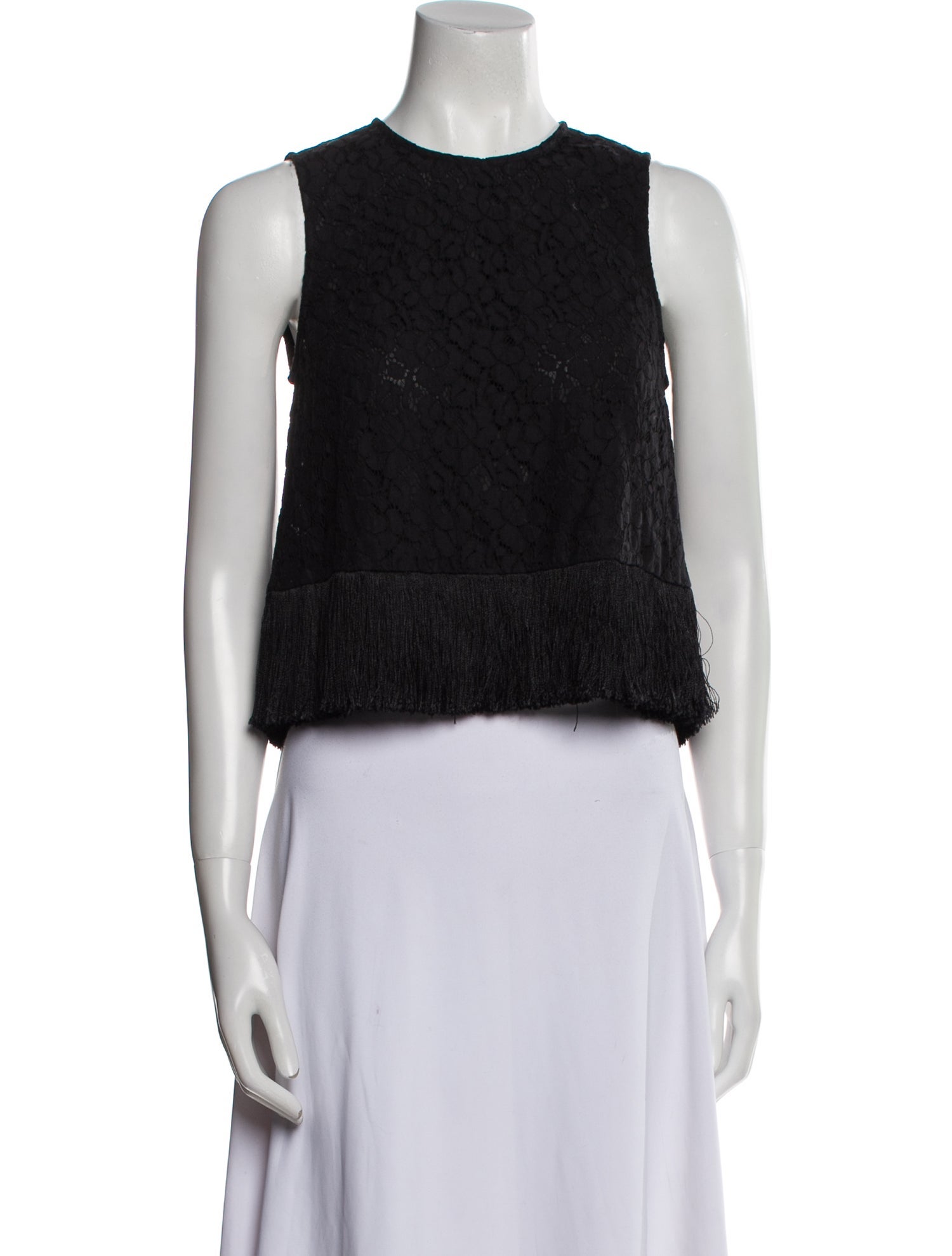 Derek Lam 10 Crosby Crew Neck Sleeveless Crop Top