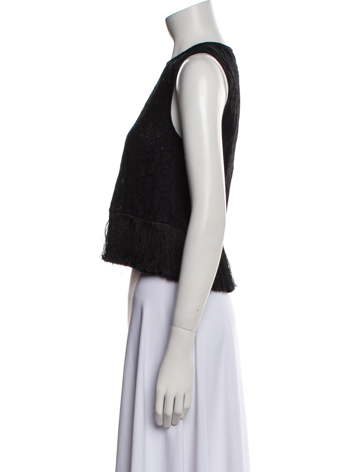 Derek Lam 10 Crosby Crew Neck Sleeveless Crop Top