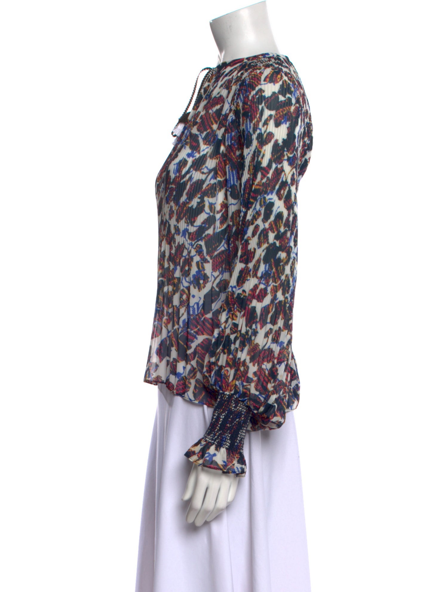 Derek Lam 10 Crosby Printed Crew Neck Blouse