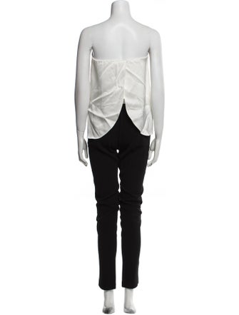 Derek Lam 10 Crosby Colorblock Pattern Strapless Jumpsuit