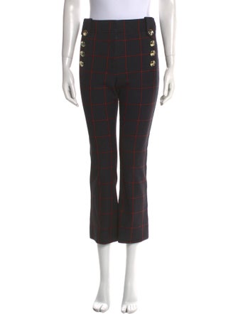 Derek Lam 10 Crosby Plaid Print Straight Leg Pants
